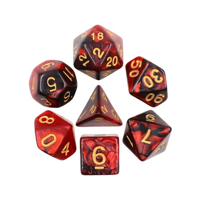 Würfelset (Black+Pearl Red) Blend Color Dice