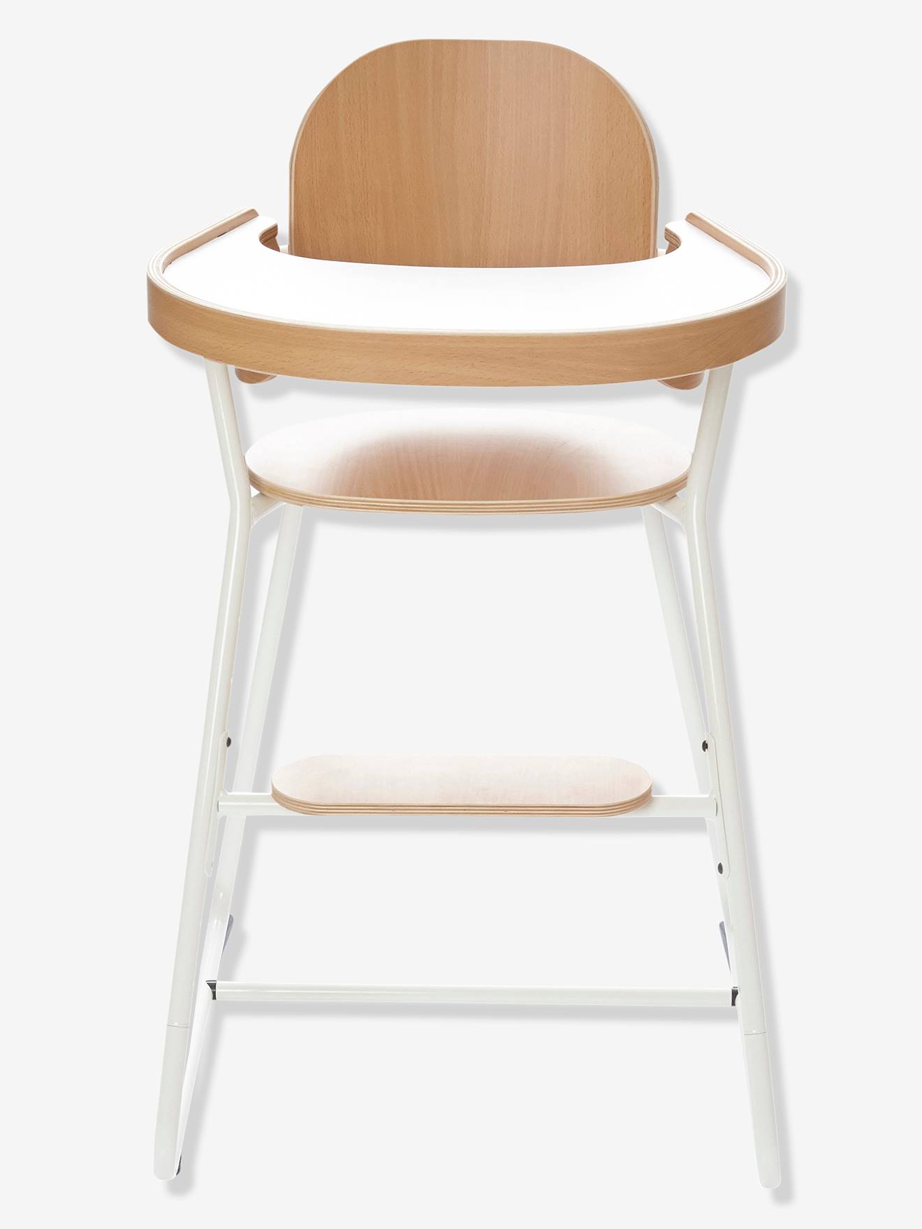 Chaise haute design Tibu CHARLIE CRANE gris/blanc/bois