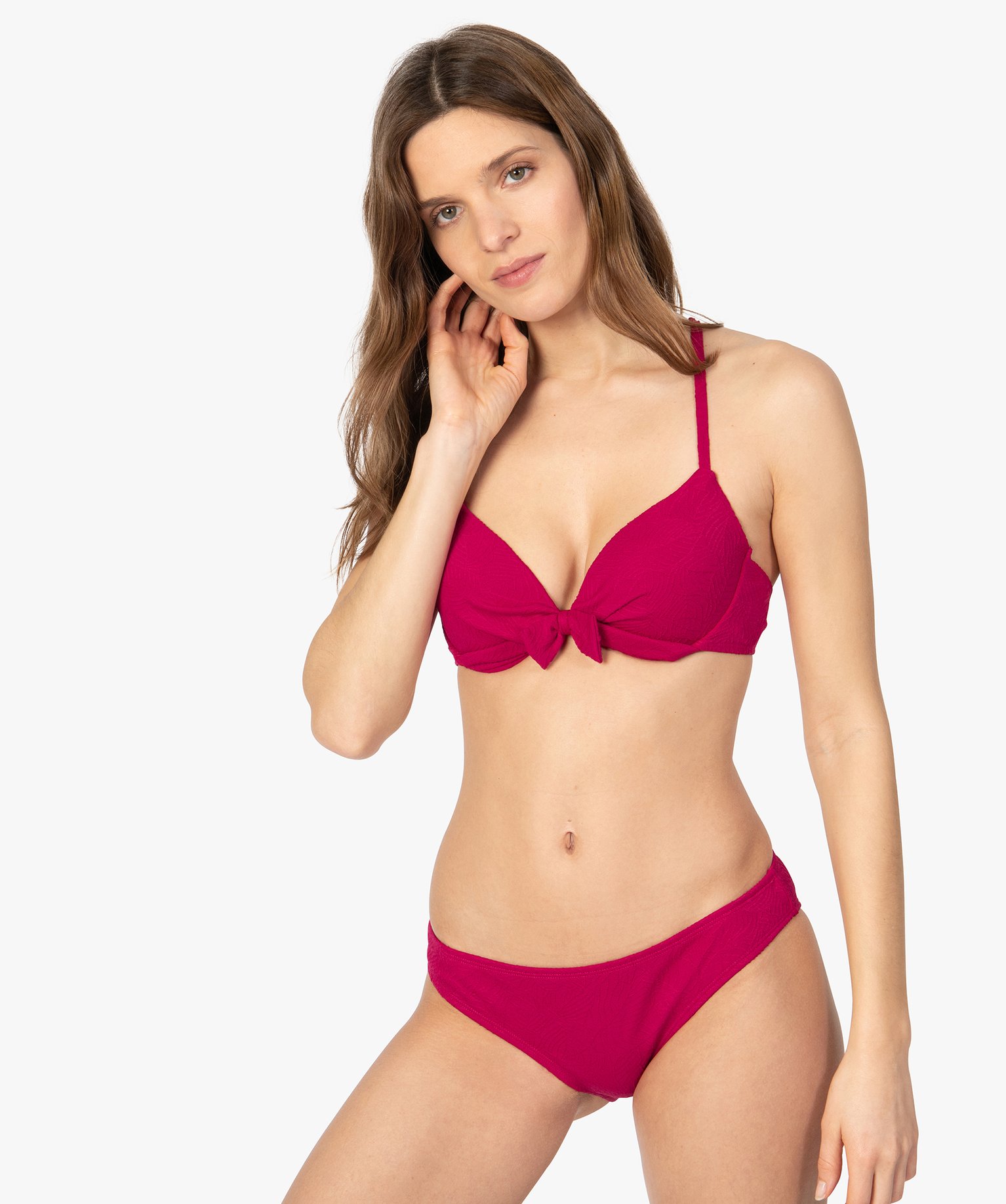 Bas de maillot de bain femme forme slip rouge | GEMO