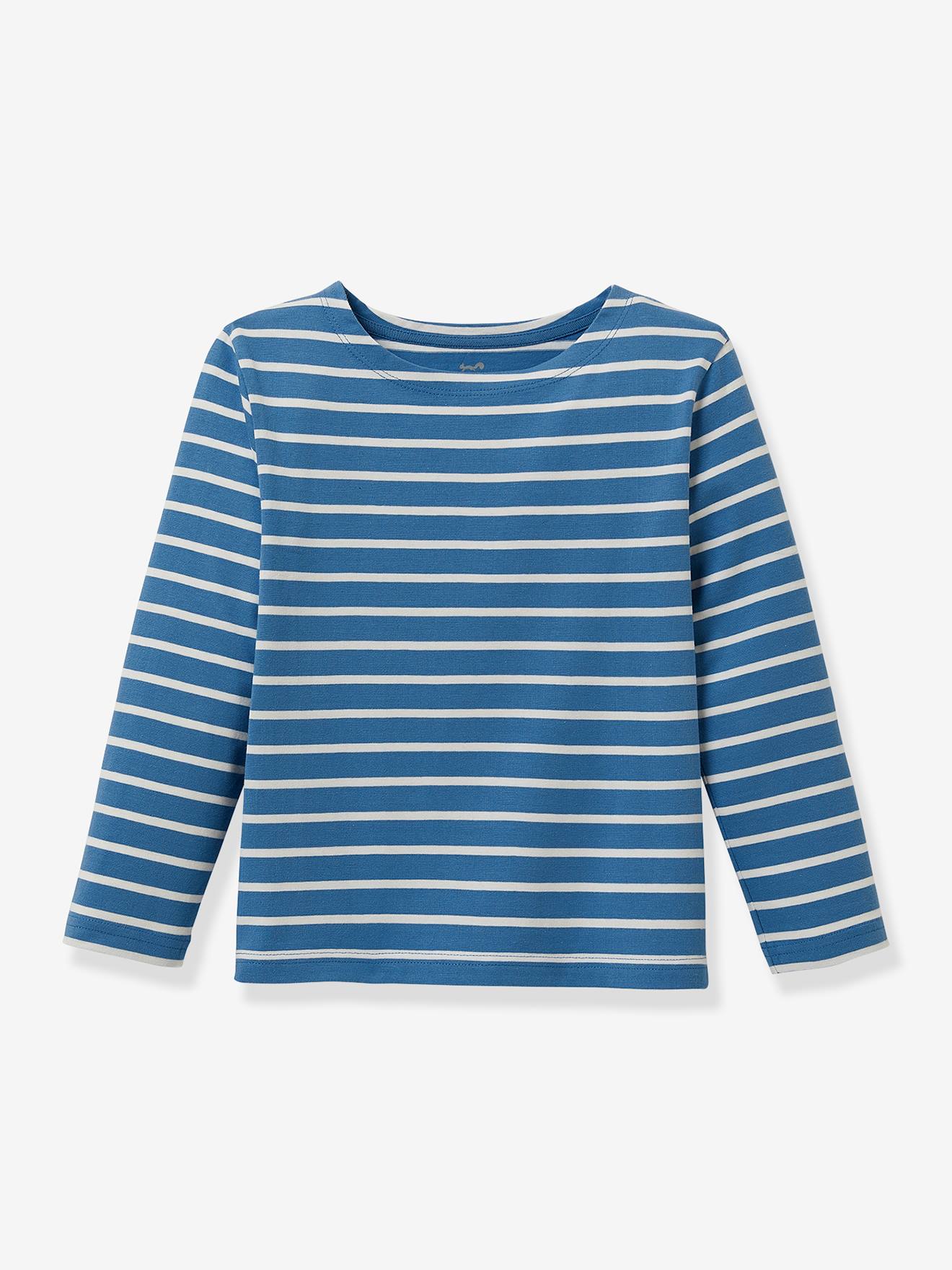 T-shirt marinière garçon Cyrillus en coton bio rouge
