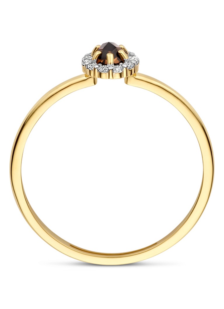 Blush Ring of 14 carat yellow gold with stone 1258YSQ
