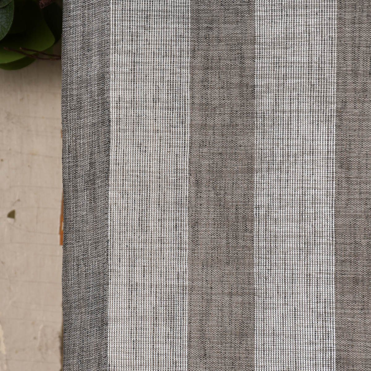 Meterware Rasch Textil Stores Shine Längsstreifen Leinenstruktur grau silber 30, halbtransparent, Kunstfaser, überbreit