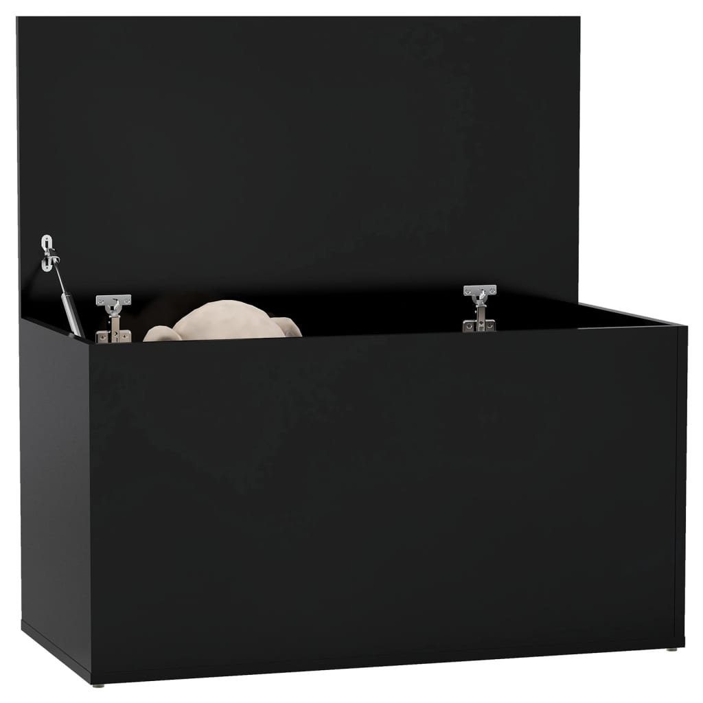 vidaXL Spielzeugtruhe Aufbewahrungstruhe Schwarz 84x42x46 cm Holzwerkstoff (1 St)