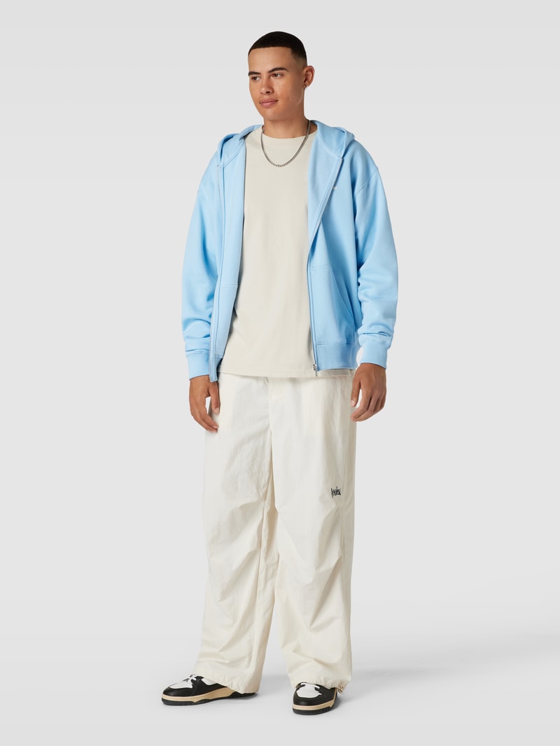 Oversized Sweatjacke mit Label-Print Modell 'Colne' in hellblau