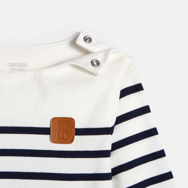 T-shirt marinière bleu bébé garçon