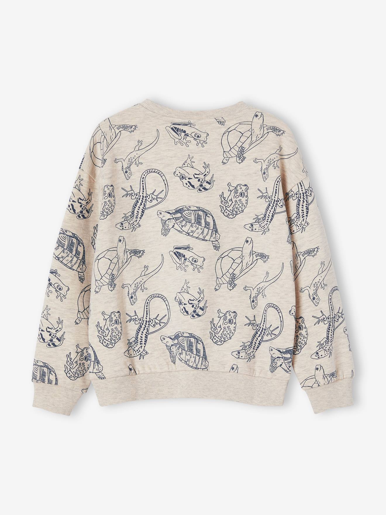 Sweat animaux garçon poche fantaisie blanc