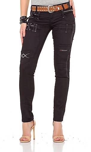 Cipo & Baxx Skinny Jeans mit praktischem Gürtel