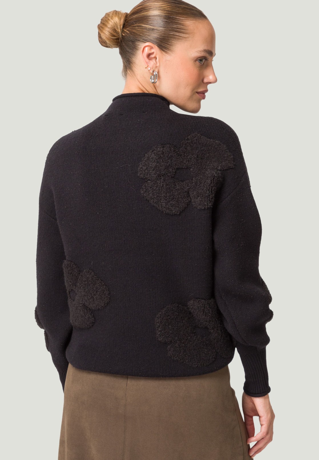 Pullover florales Strukturmuster