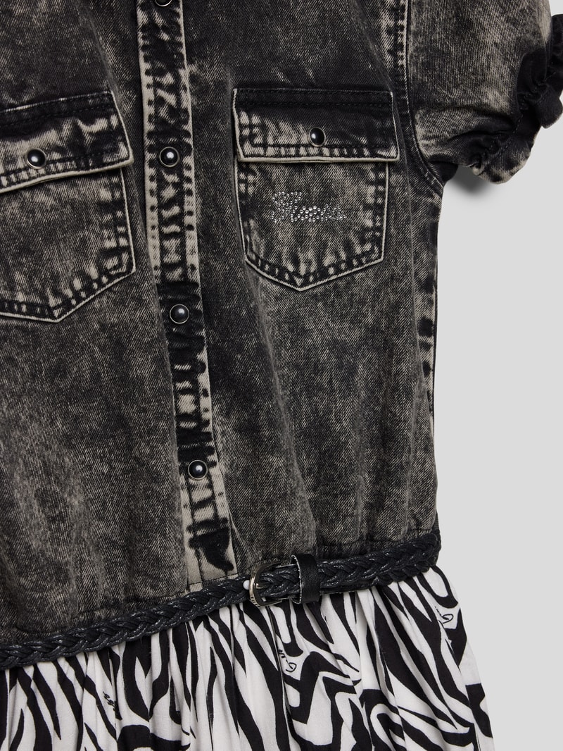 Kleid mit Animal-Print in schwarz