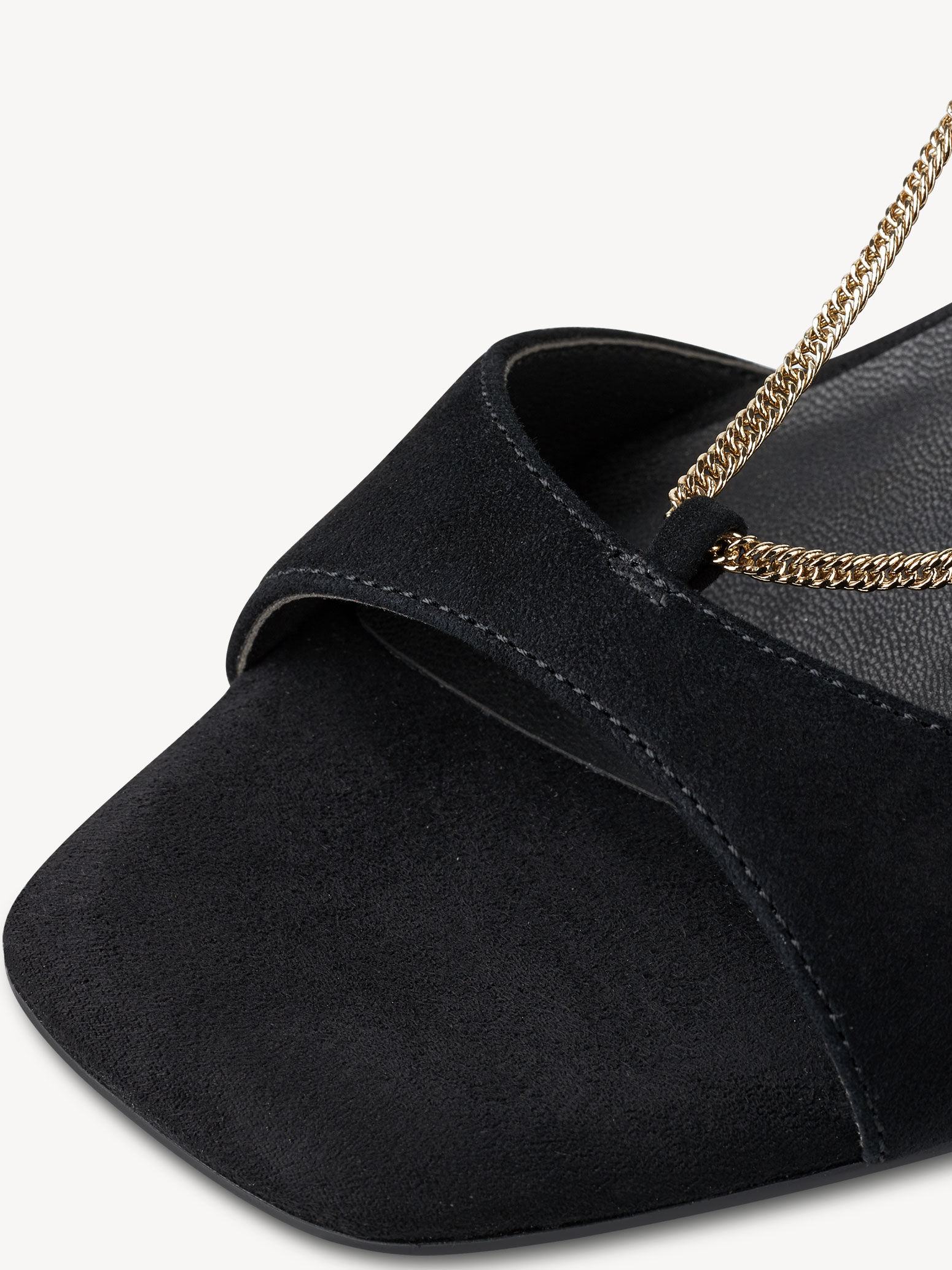 Sandale à talon en cuir - noir