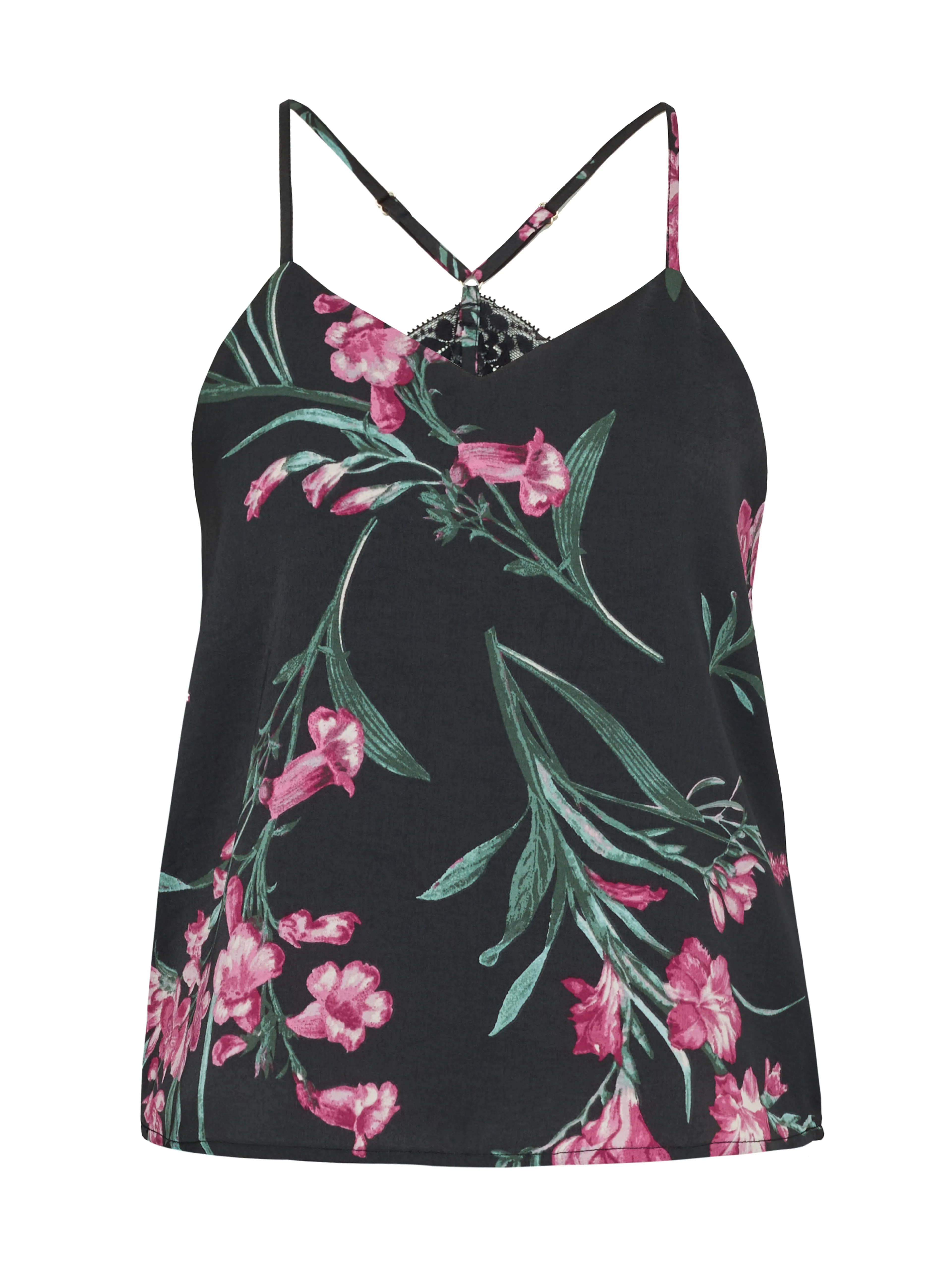 Schwarzes Damen-Satin-Pyjama-Top ORSAY