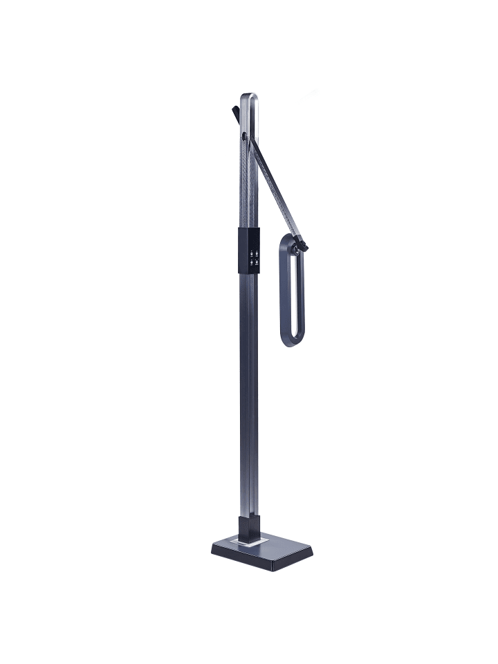 Beliani Stehleuchten AQUARIUS in Grau/Schwarz - (W) 66 x (H) 144 x (L) 19 cm günstig kaufen onesize