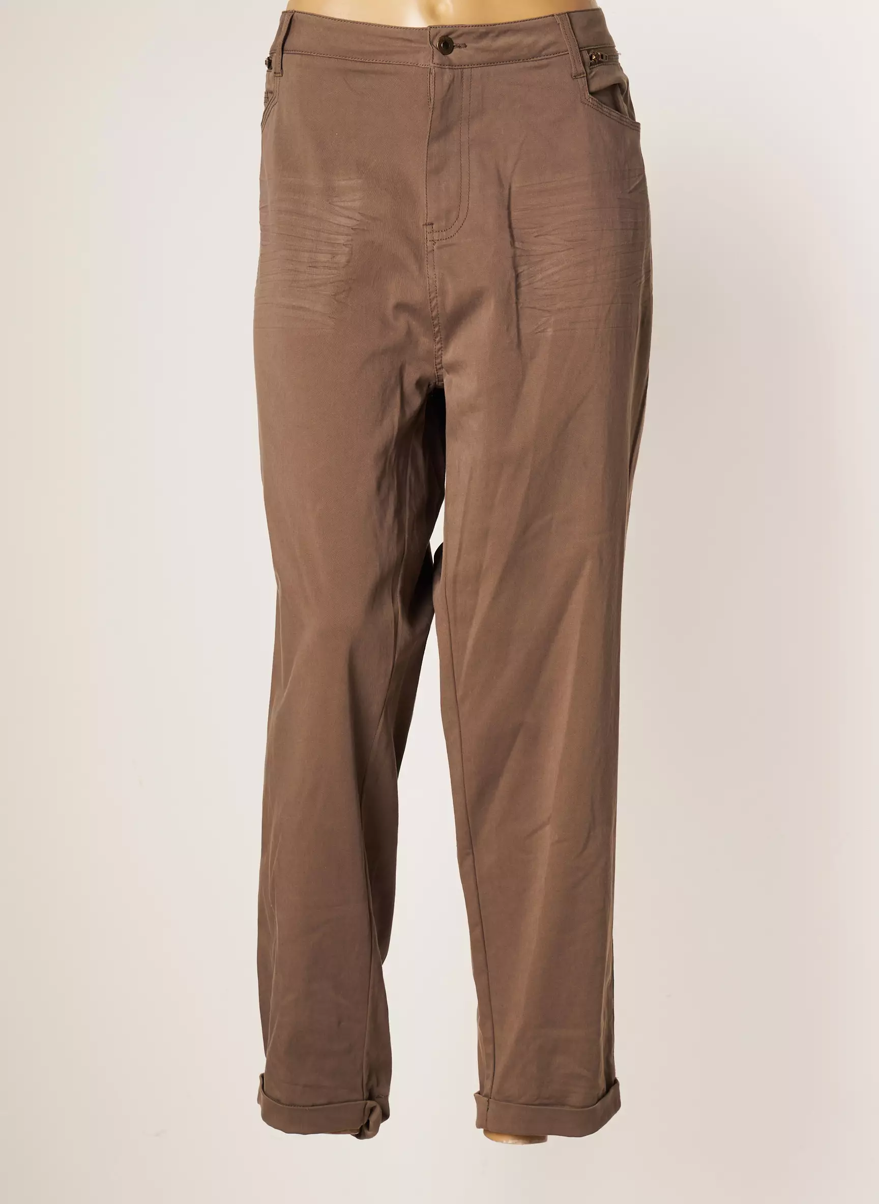 Fred Sabatier Pantalons Droits Femme couleur marron