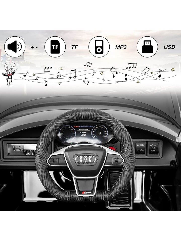 COSTWAY 12V Elektroauto Audi RS in Schwarz günstig kaufen 105 cm