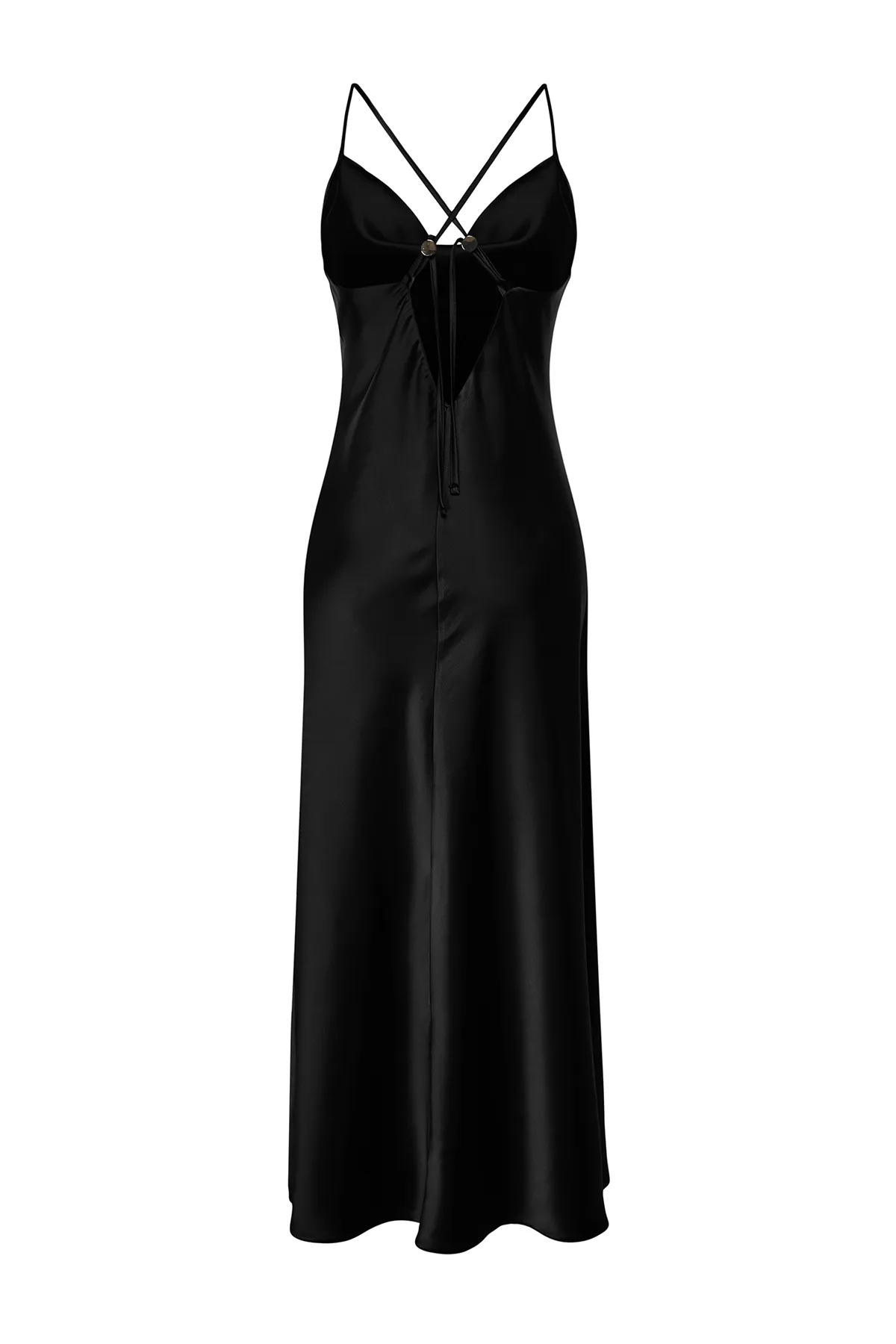 Trendyol Collection  Satinkleid mit schwarzen Accessoires TPRSS24EL00002