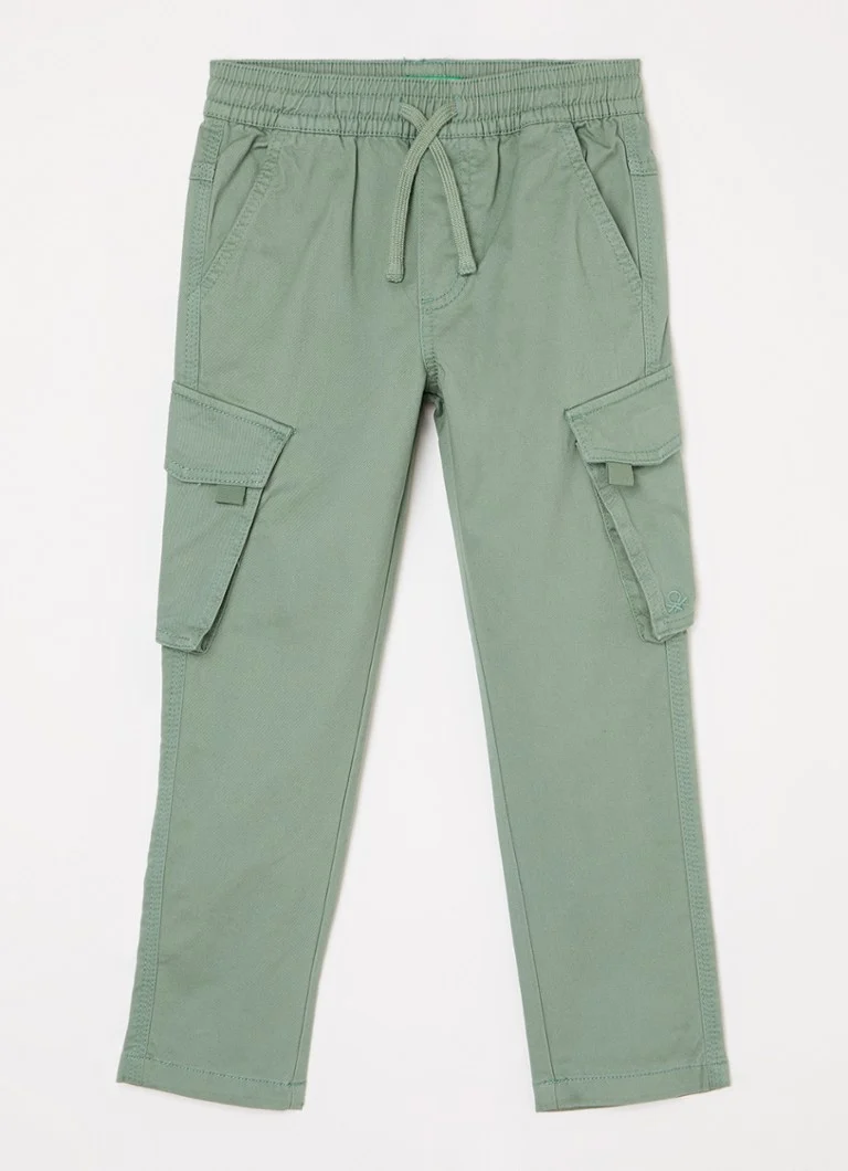 Pantaloni cargo Benetton cu logo brodat