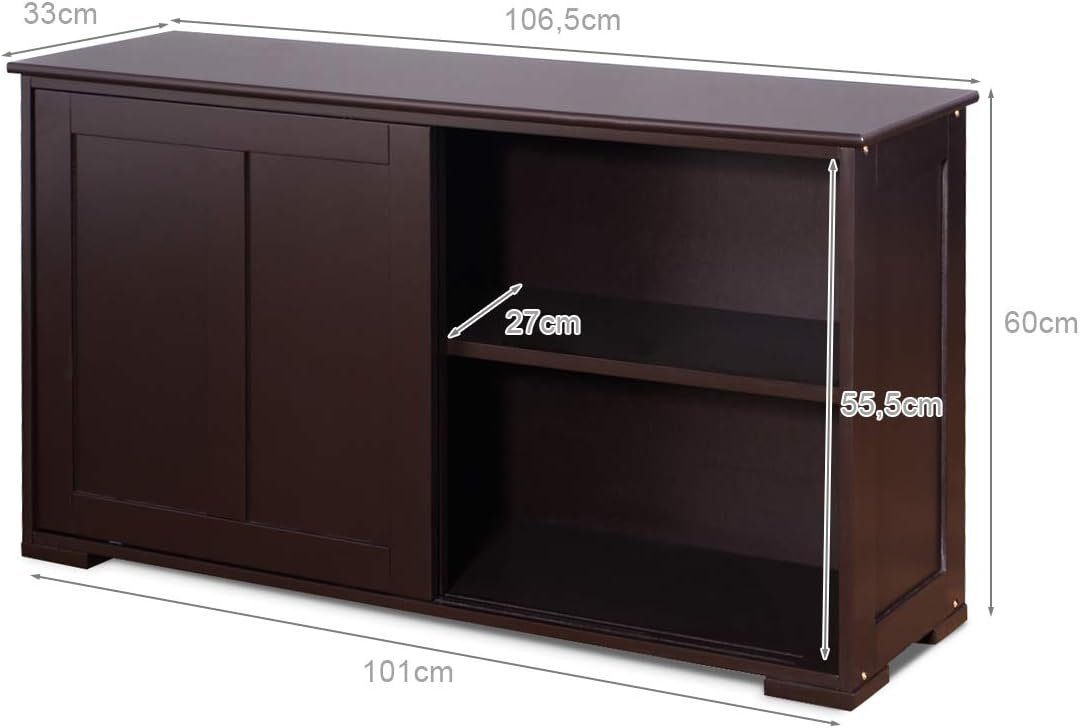 KOMFOTTEU Sideboard Küchenschrank Wohnzimmerregel, Farbewahl, (Braun)