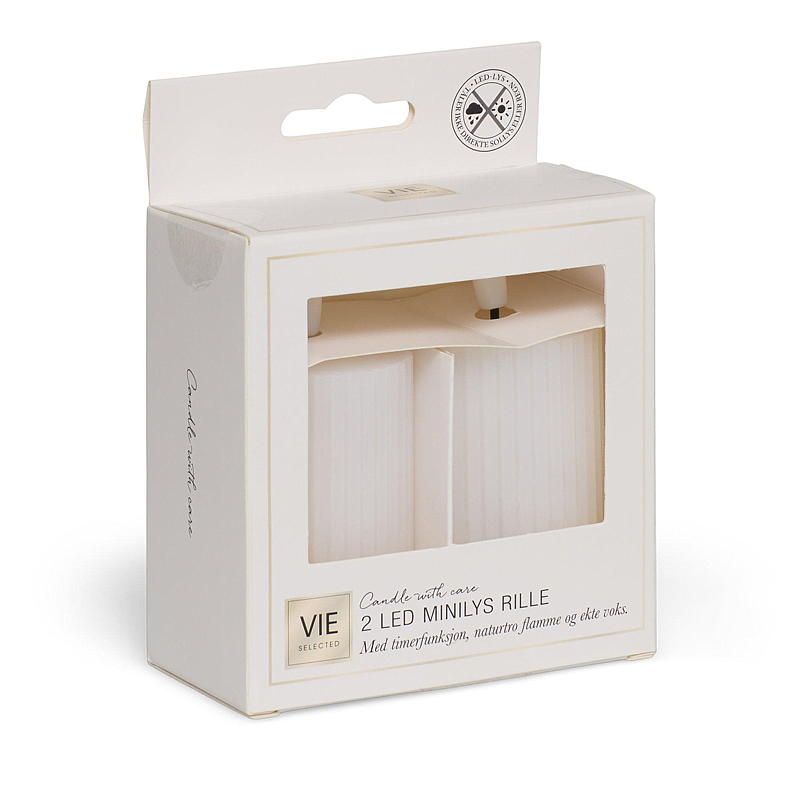 Vie Selected Minilys 2-pk ø 5x7,5 cm LED timer hvit