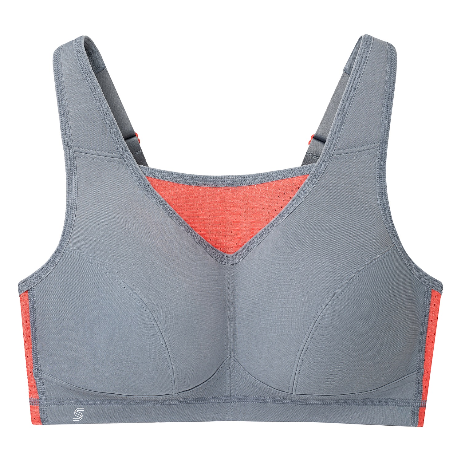 Elite Sport-Bustier mit bestem Halt - Grau/Koralle