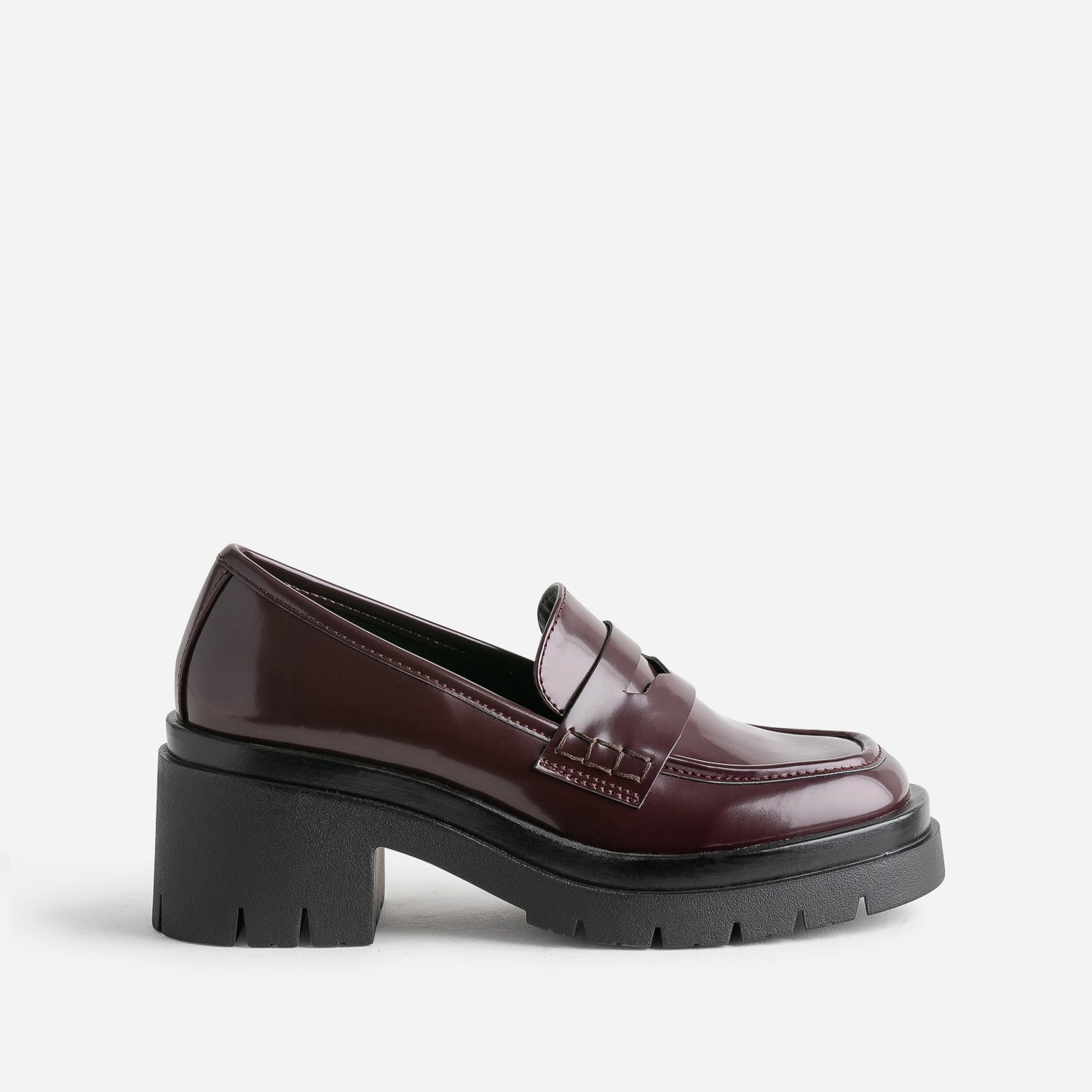 Mocassin TEXTO bordeaux à talon cranté