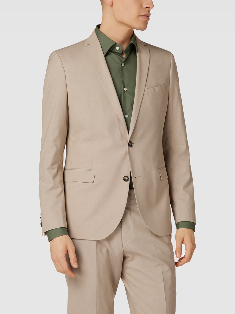 2-Knopf-Sakko mit Pattentaschen in beige