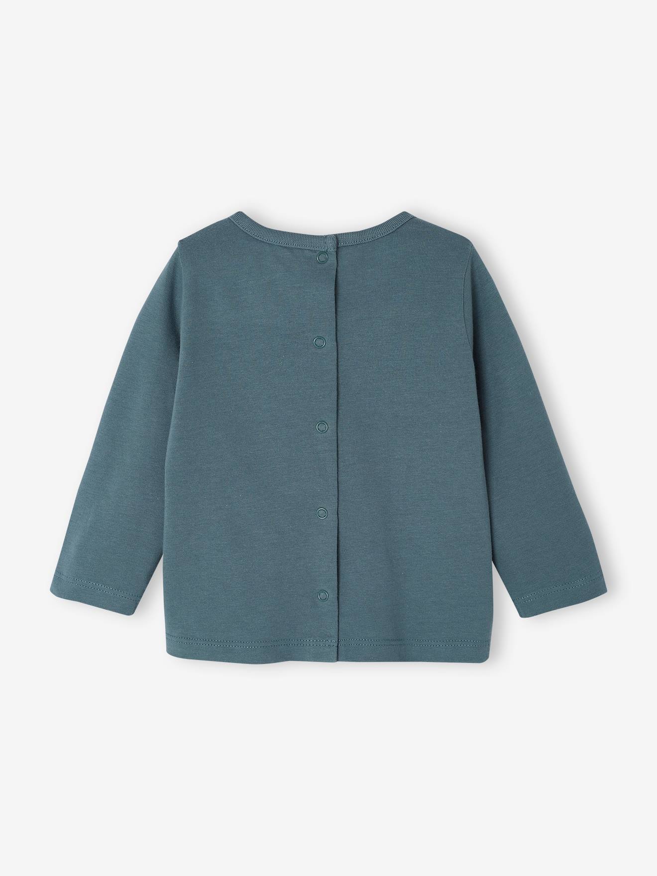 Vertbaudet Baby Shirt mit Aufschrift Oeko-Tex - pfauenblau