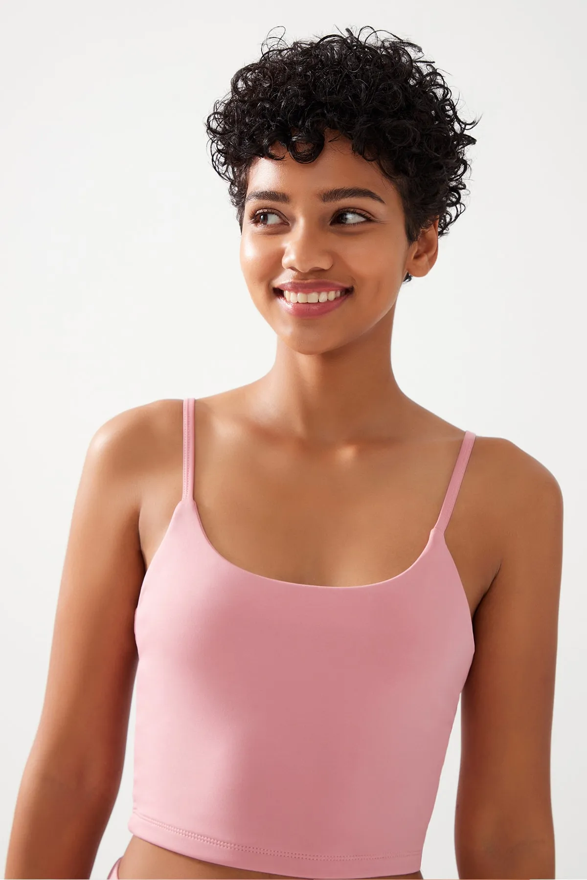 LOS OJOS  Leicht unterstützte, abgedeckte Sport-BH-Träger für Damen in Rosa