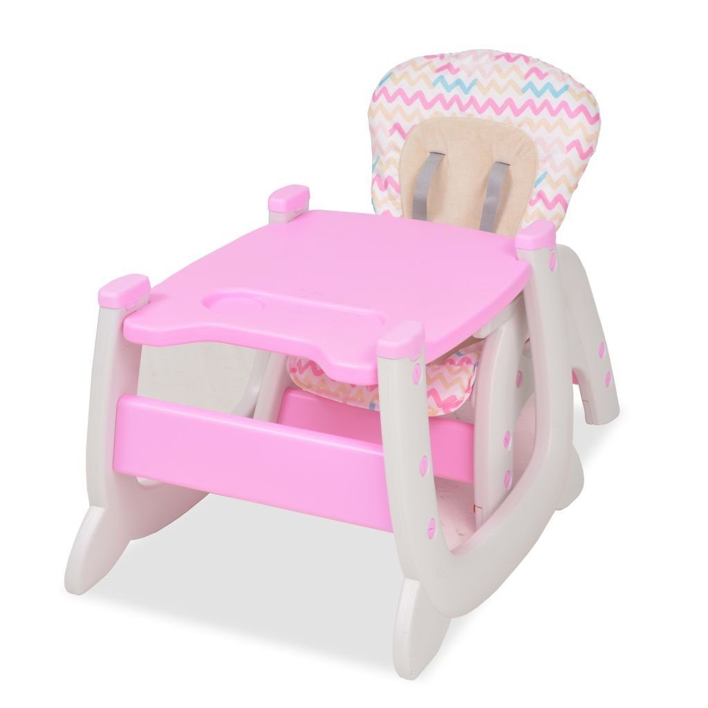 vidaXL Kombihochstuhl Babystuhl Hochstuhl Babysitz Kinderstuhl umbaubar mit Essbrett Rosa