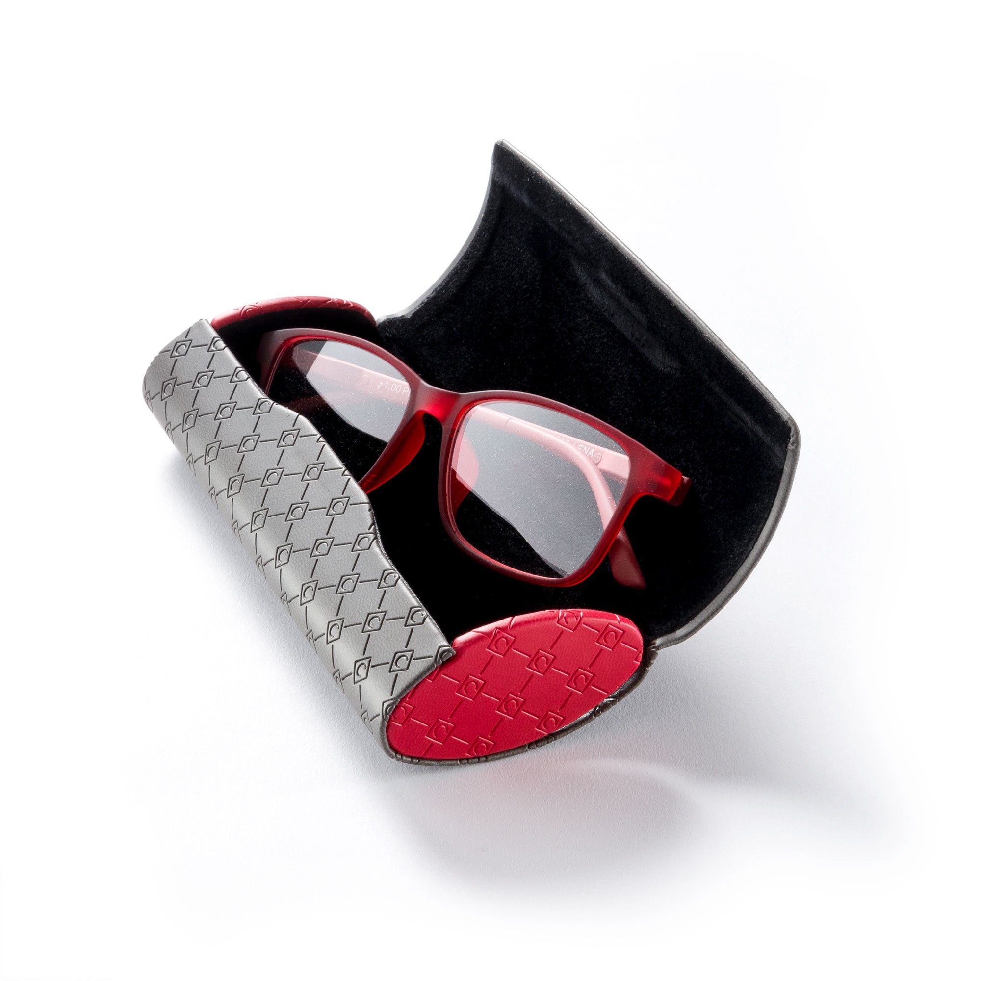 FEFI Brillenetui Hardcase in Leder-Optik, inklusive Mikrofasertuch