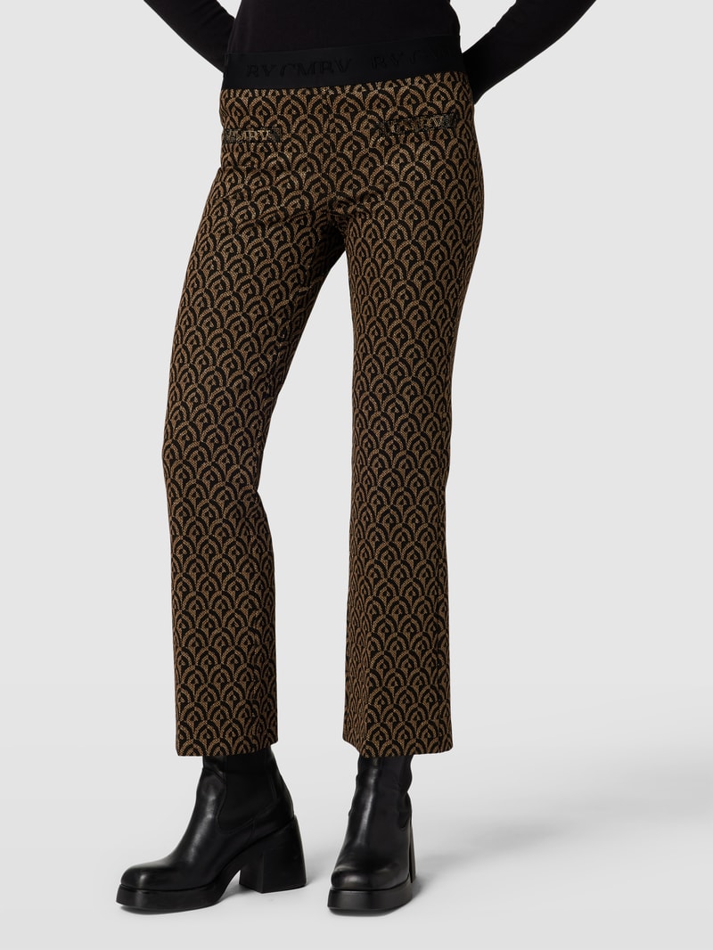 Schlupfhose mit Allover-Muster Modell 'FAITH' in gold