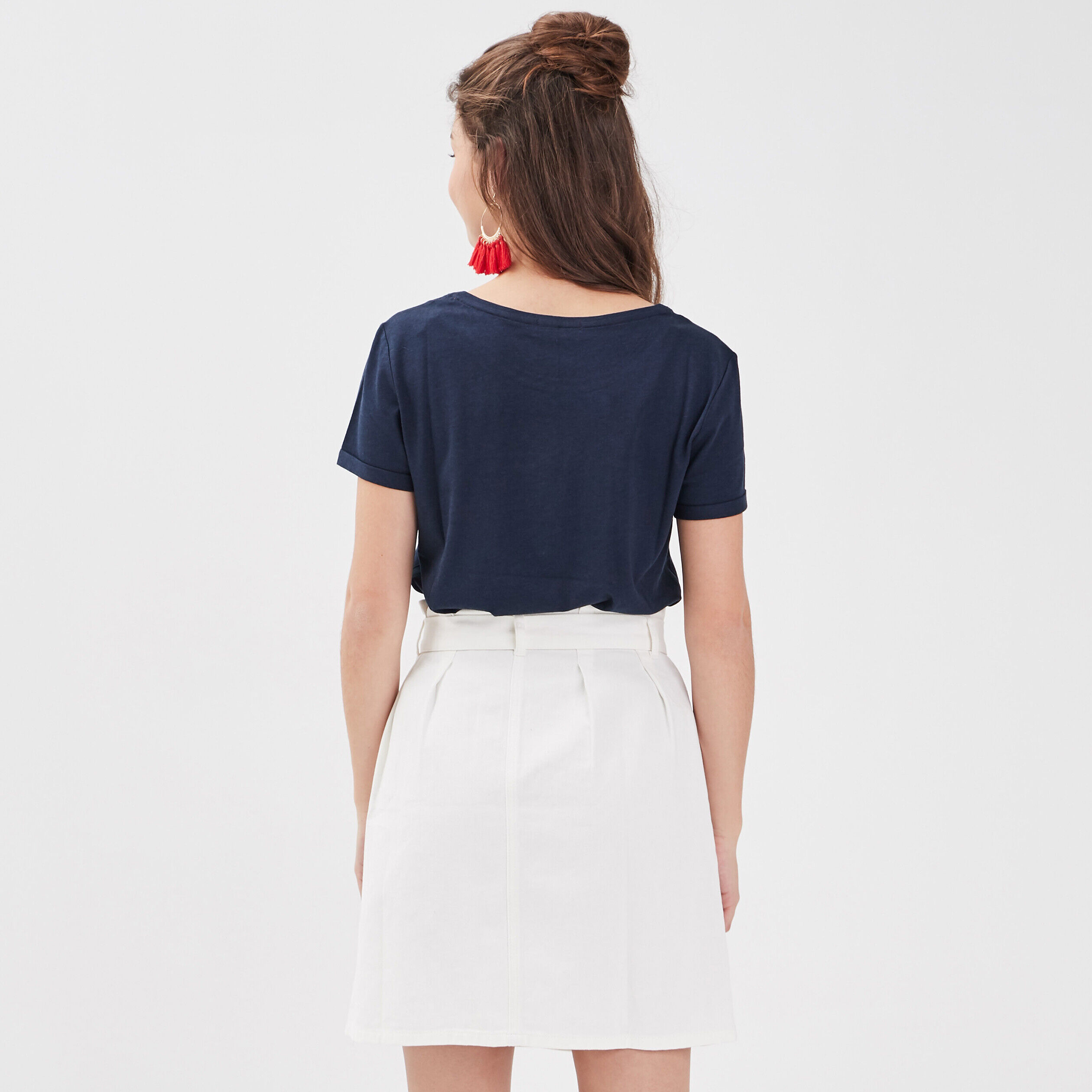 T-shirt manches courtes bleu marine femme | Cache Cache