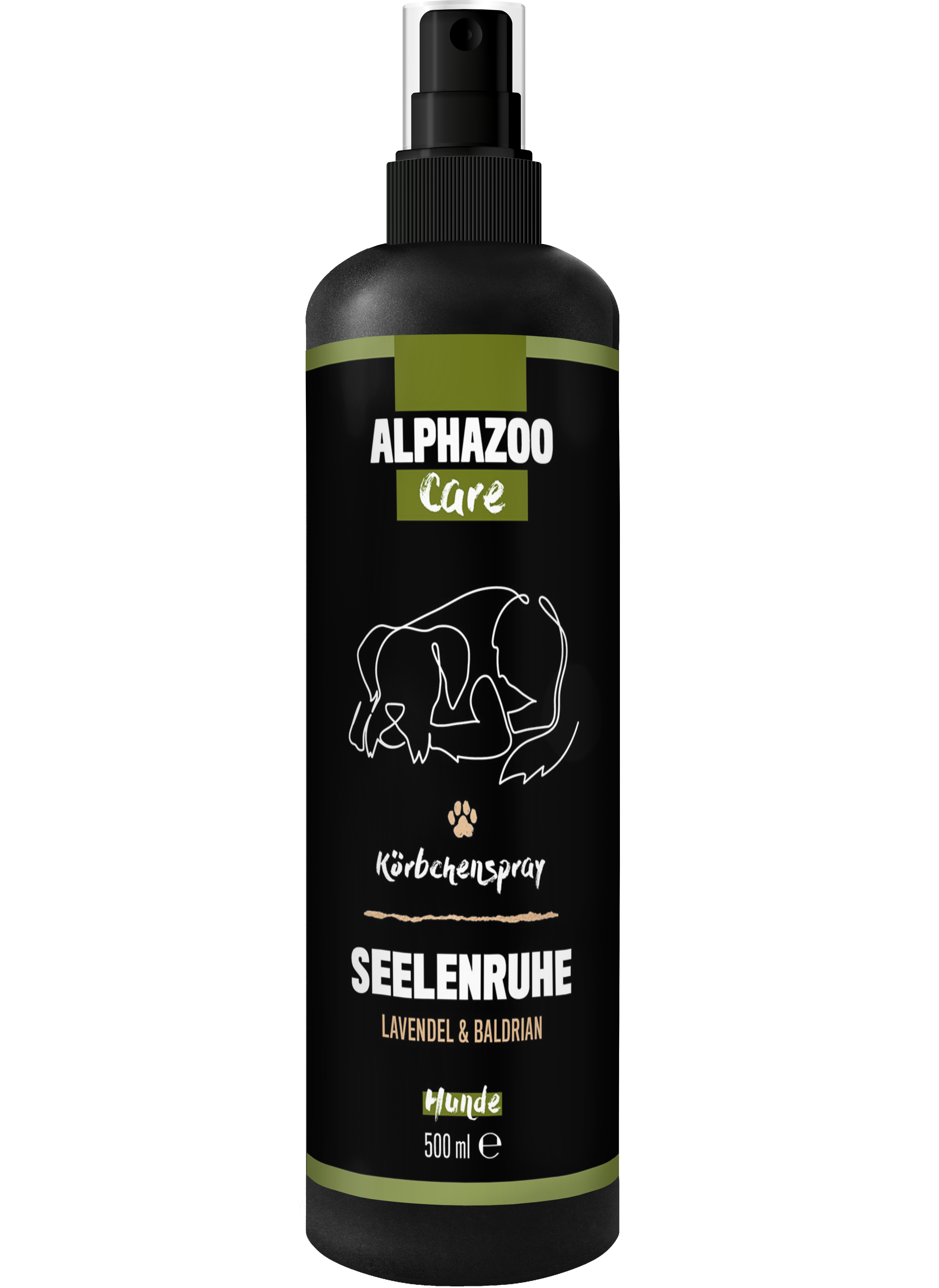 ALPHAZOO Beruhigungsmittel ALPHAZOO Seelenruhe Beruhigungsspray für Hunde I Beruhigungsmittel mit Baldrian 500 ml