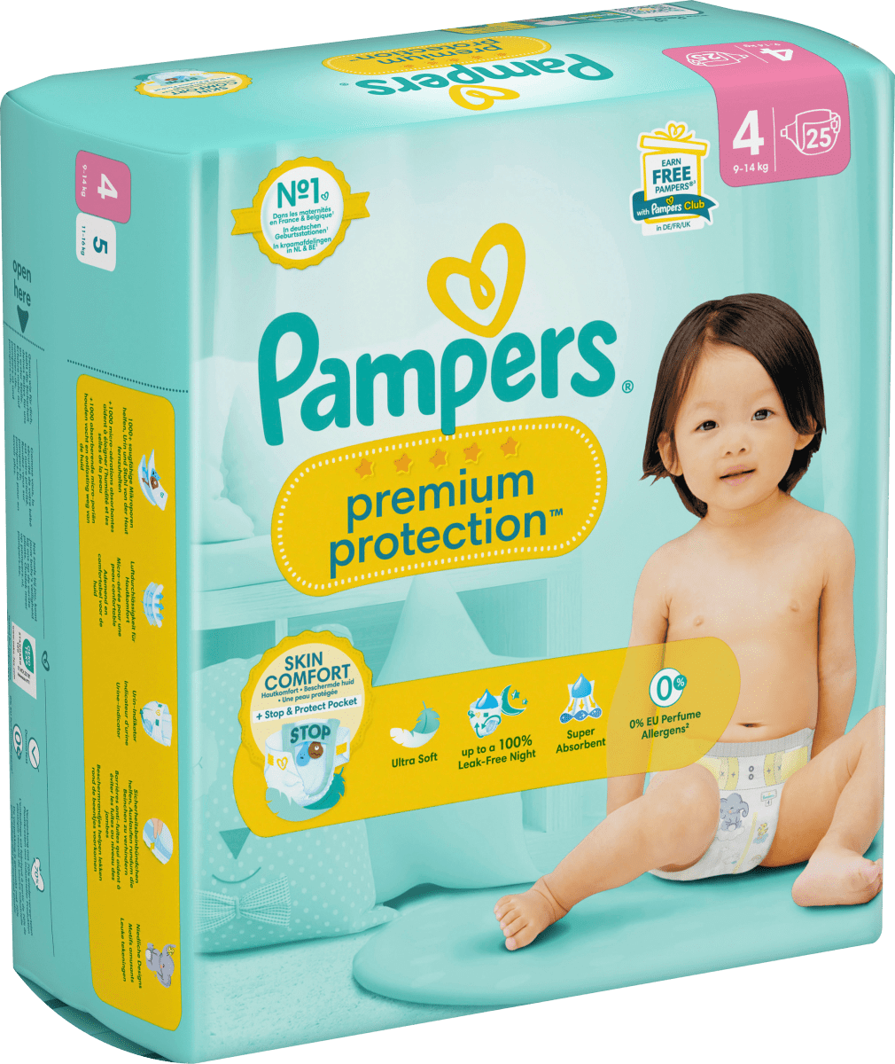 Windeln Premium Protection Gr. 4 Maxi (9-14 kg), 25 St