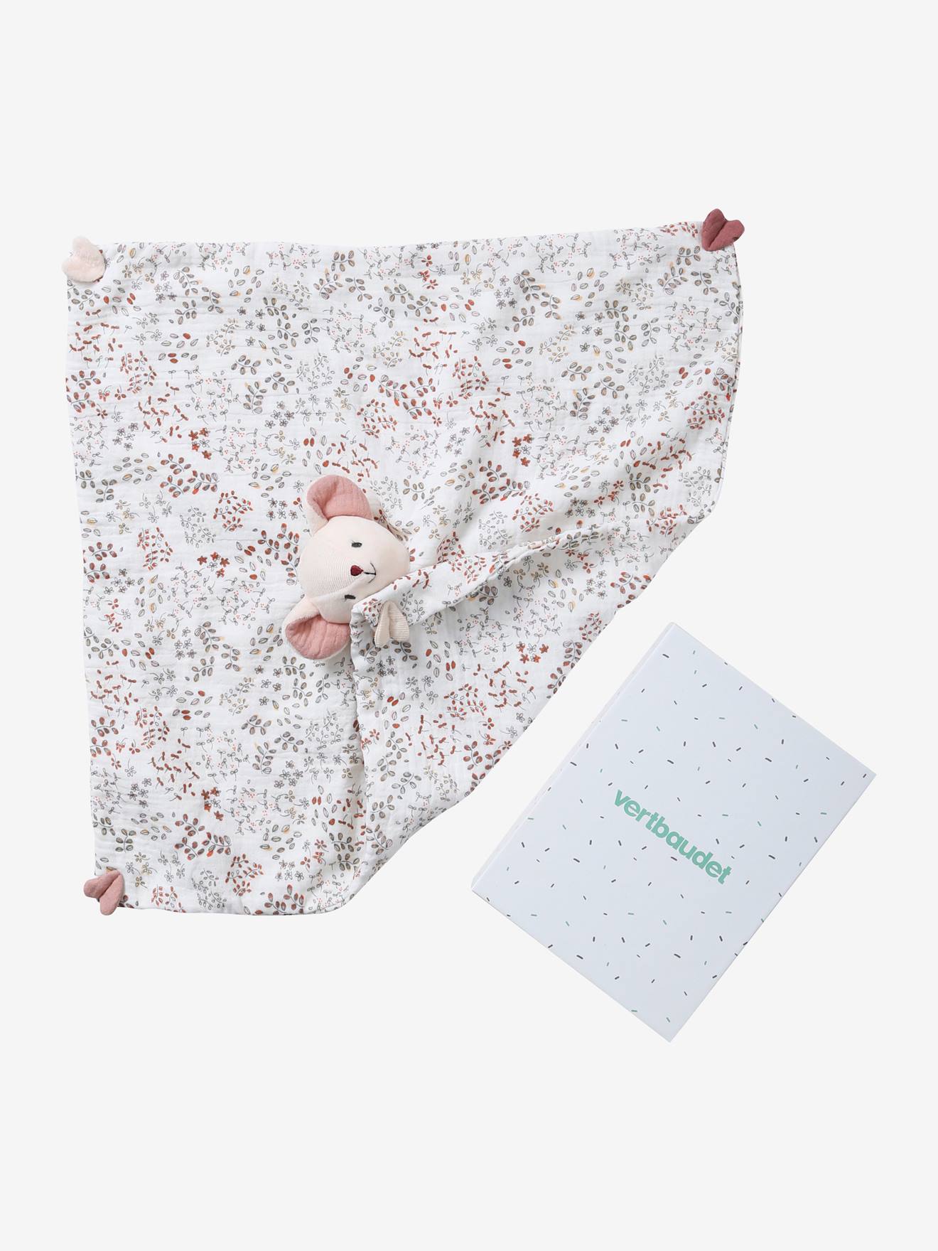 Doudou carré en gaze de coton GRENIER blanc