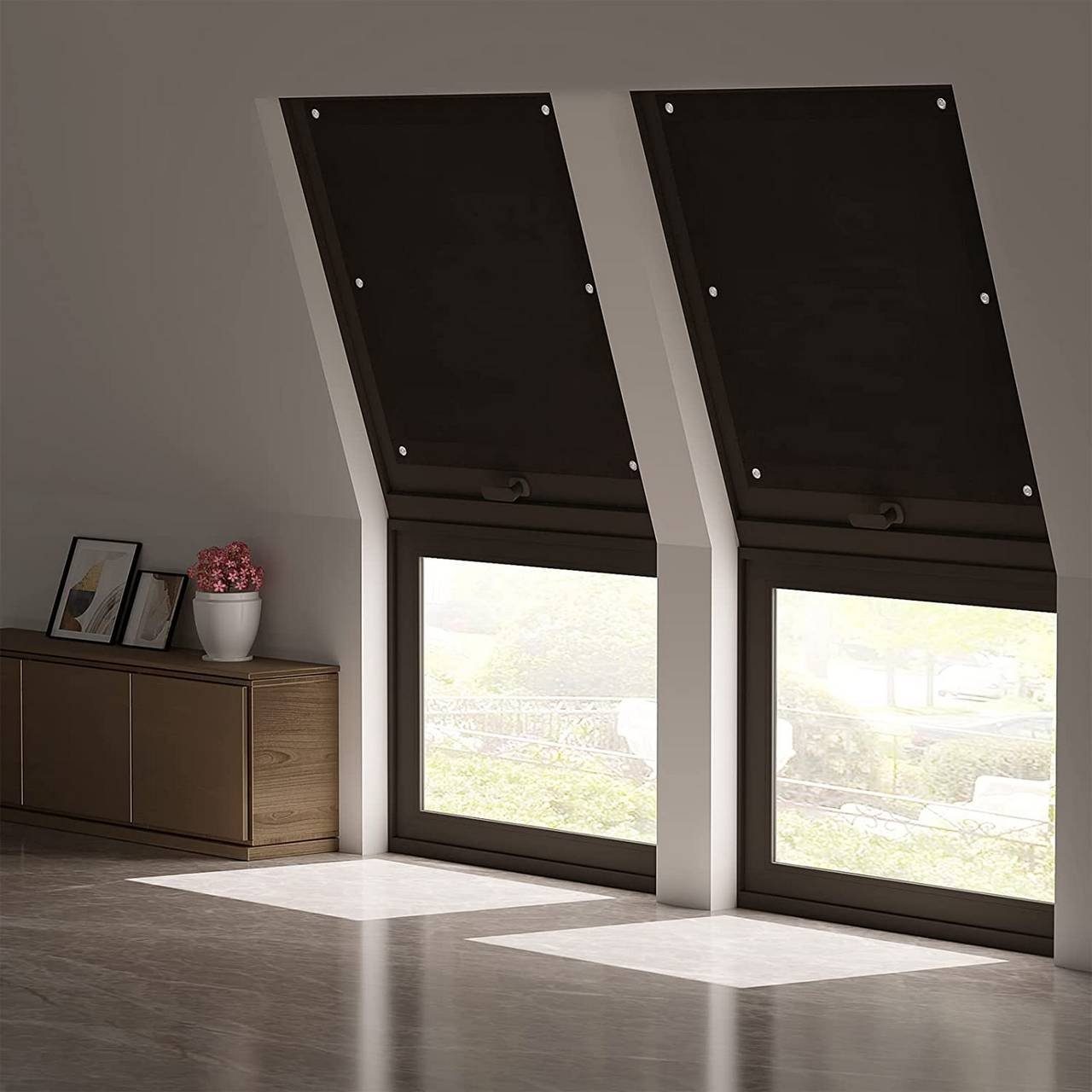 Dachfensterrollo, Woltu, 1x Thermorollo Dachfenster ohne Bohren, mit Saugnapf