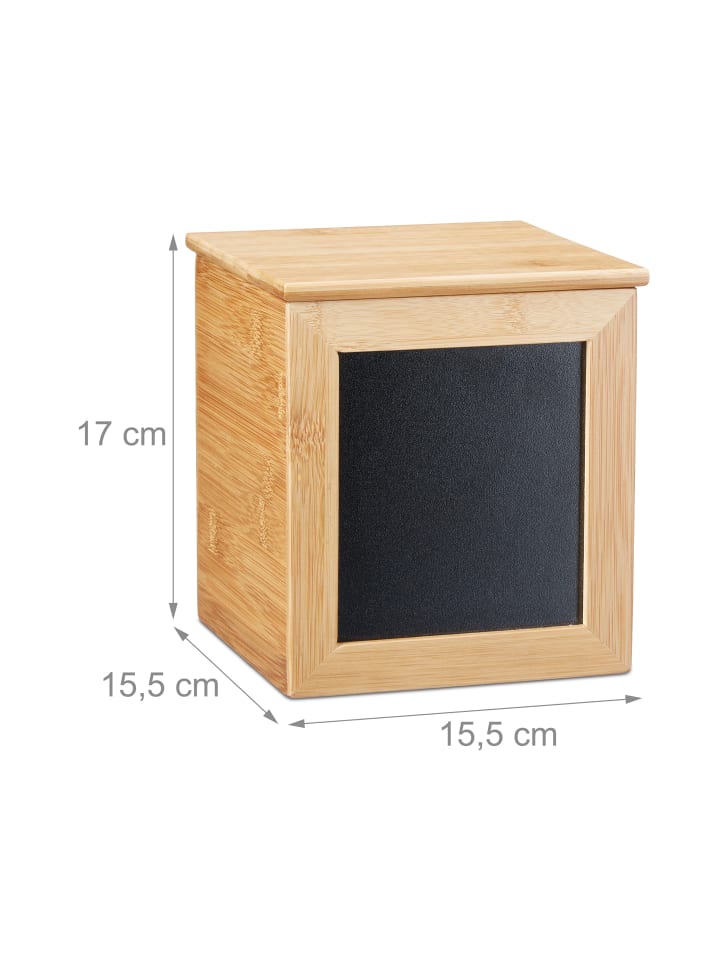 relaxdays Aufbewahrungsbox in Natur - (B)15,5 x (H)17 x (T)15,5 cm günstig kaufen onesize