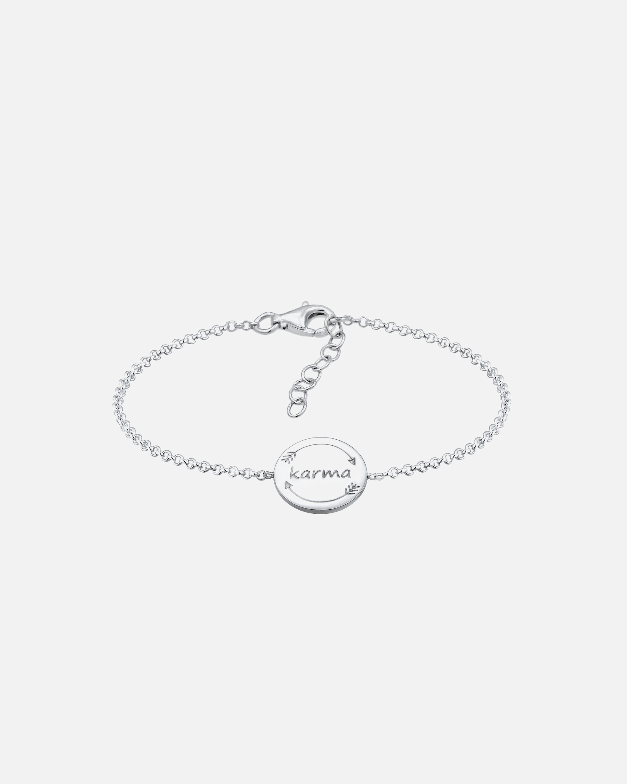 Elli Karma Wording Plate Boho Festival 925 Silver