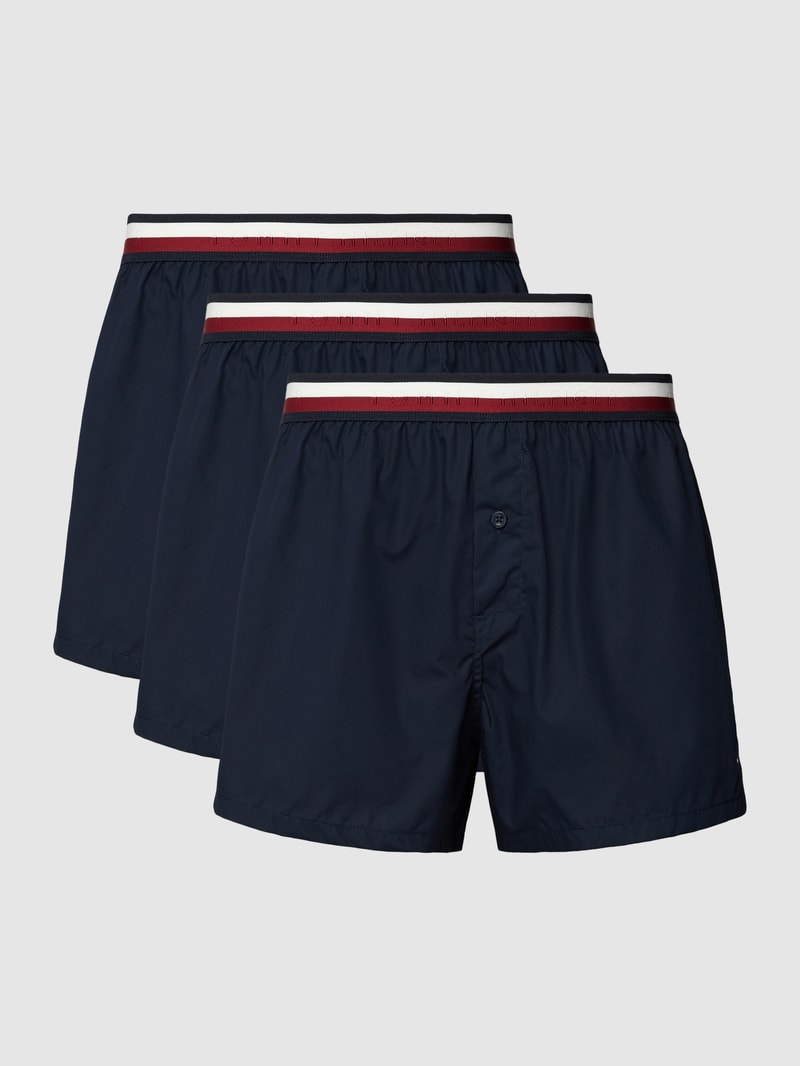 Boxershorts mit elastischem Bund im 3er-Pack in marineblau