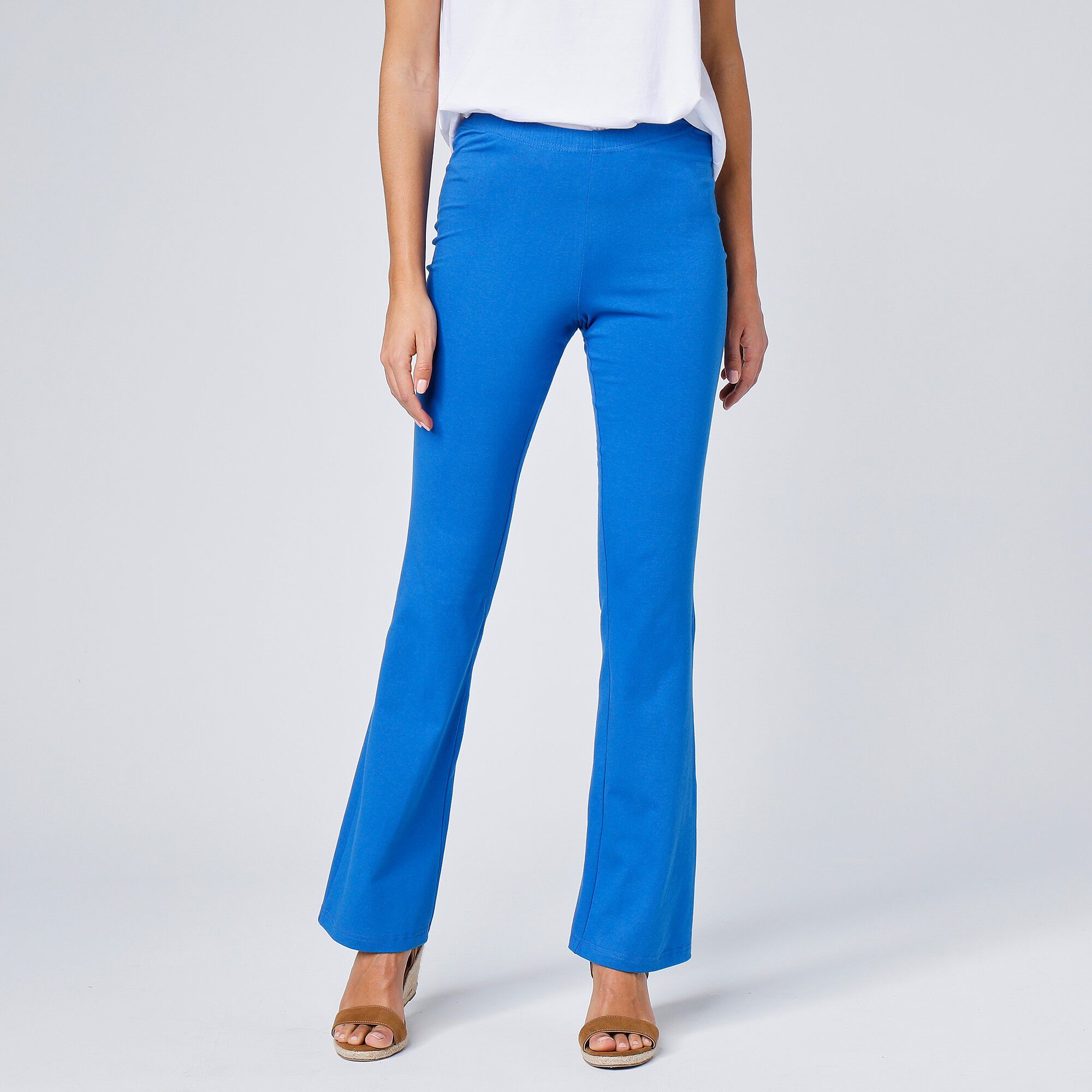 Legging bootcut uni, taille élastiquée