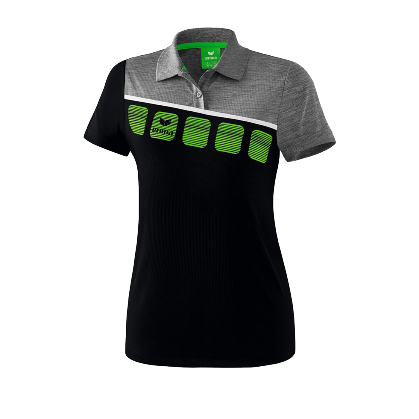 Erima 5-C Poloshirt Damen Schwarz Grau