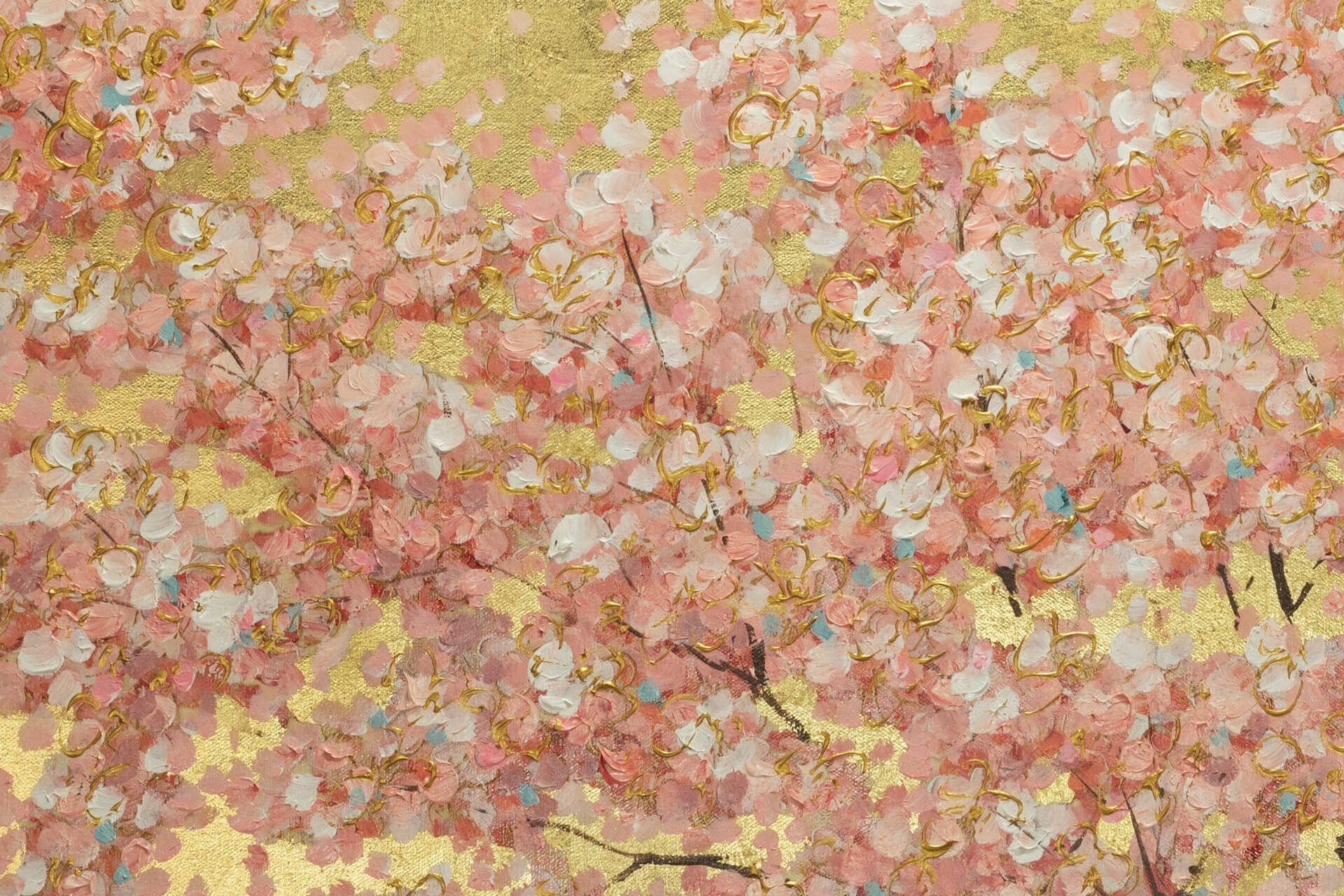 KUNSTLOFT Gemälde Erster Blumenduft 120x60 cm, Leinwandbild 100% HANDGEMALT Wandbild Wohnzimmer