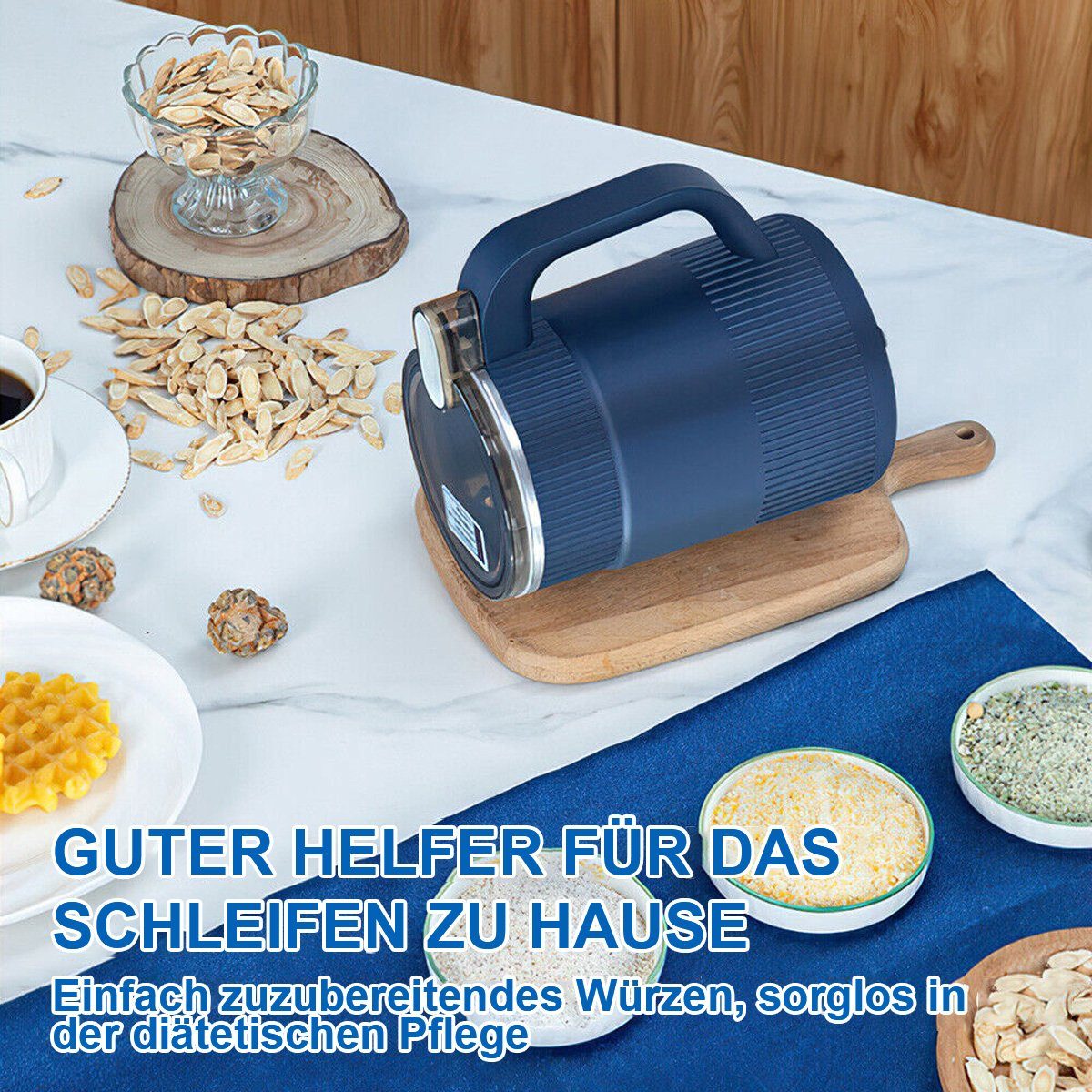 Yoyaxi Getreidemühle 500ML Haushalts-Kleinpulvermahlmaschine, Elektrische Gewürzmühle, feines Pulver