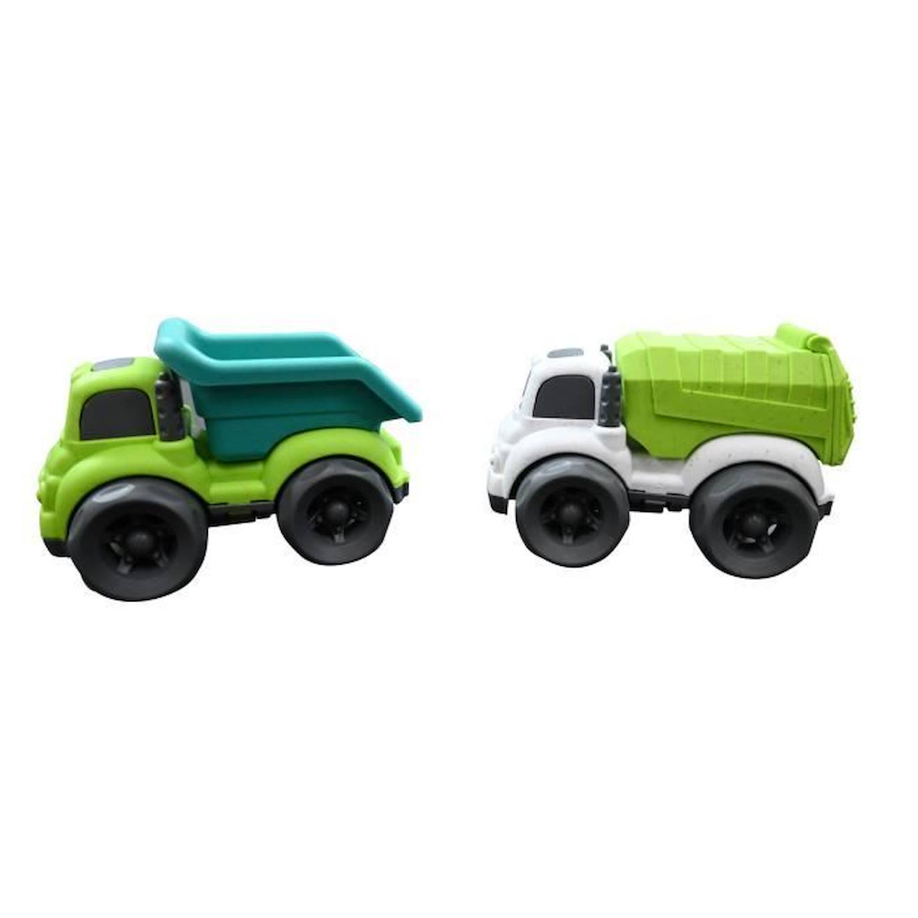 Pack de 2 camions en fibres de blé, recyclable et biodégradable vert