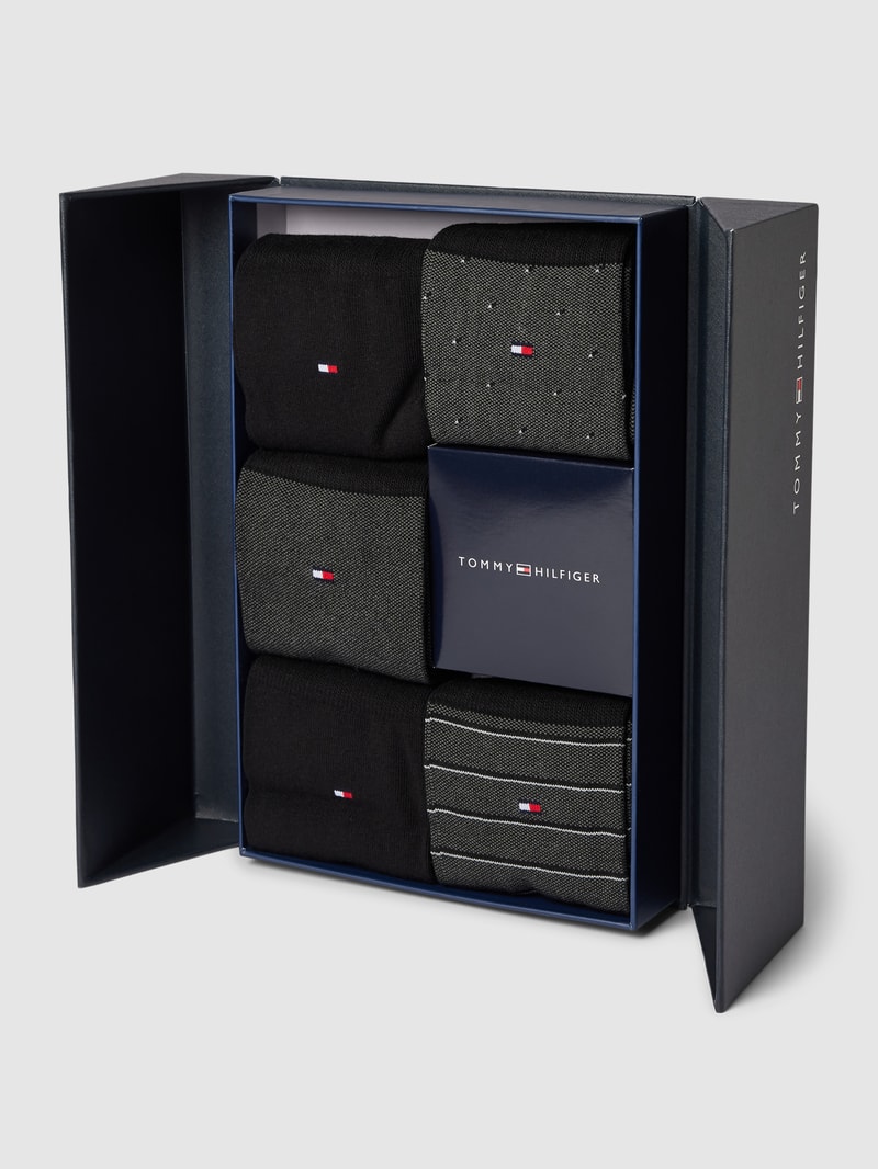 Socken mit Logo-Stitching im 5er-Pack in schwarz