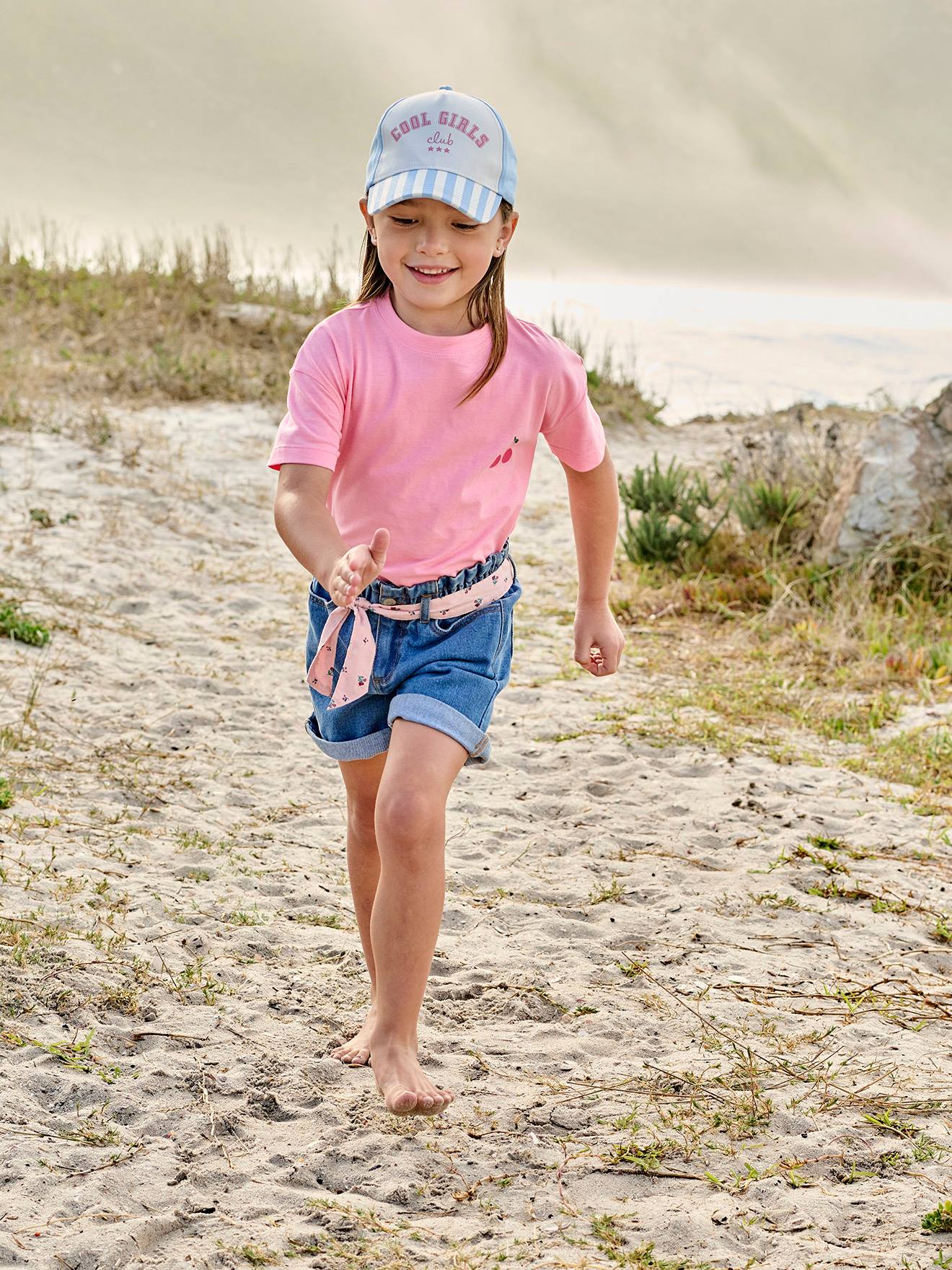 Vertbaudet Mädchen Paperbag-Shorts - blue stone