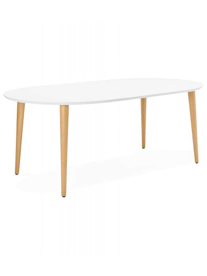 KADIMA DESIGN Runder Ausziehbarer Esstisch | Wohnzimmertisch in Weiß Buche günstig kaufen onesize