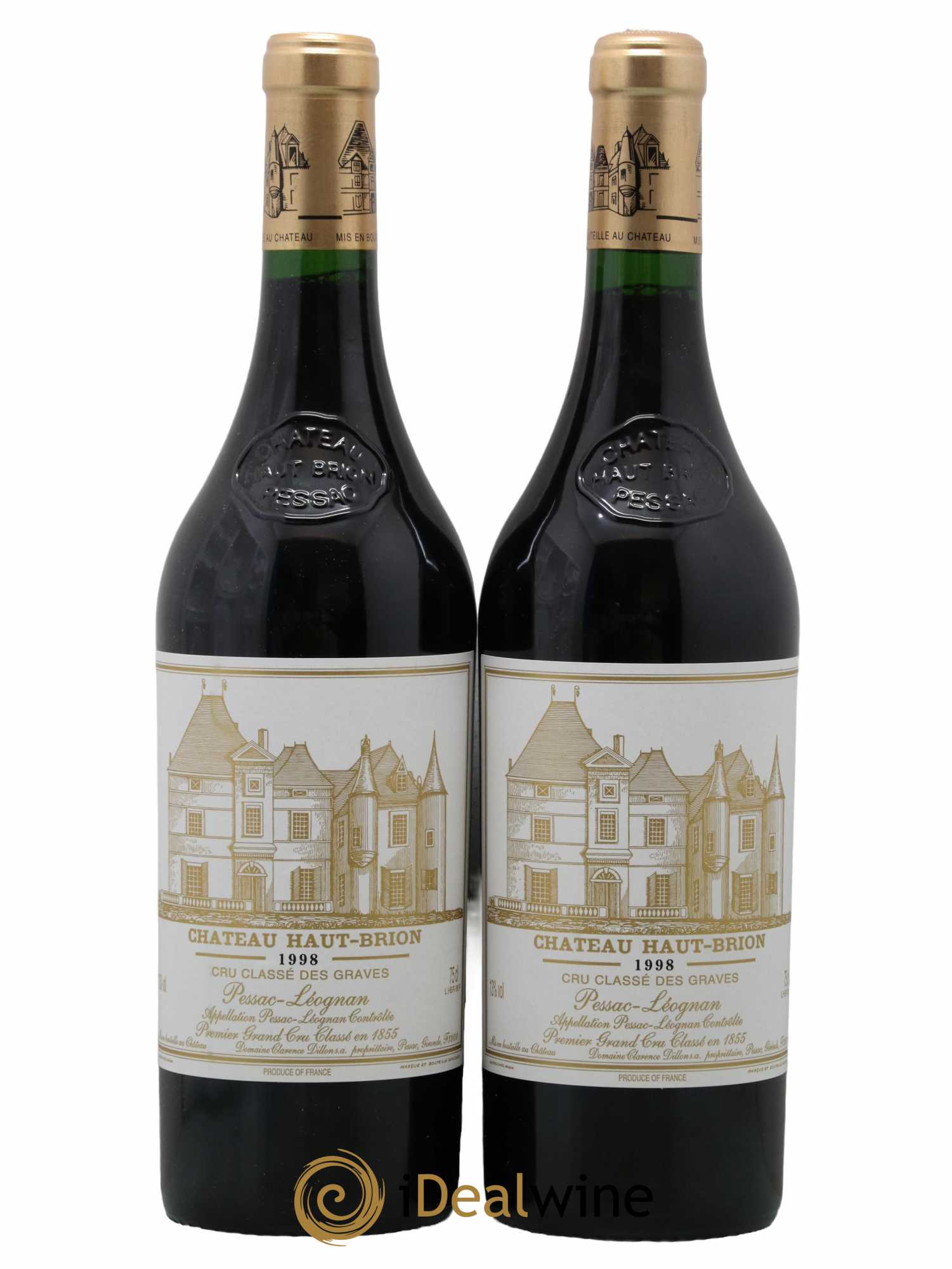 Château Haut Brion 1er Grand Cru Classé  1998 - Lot de 2 Bouteilles