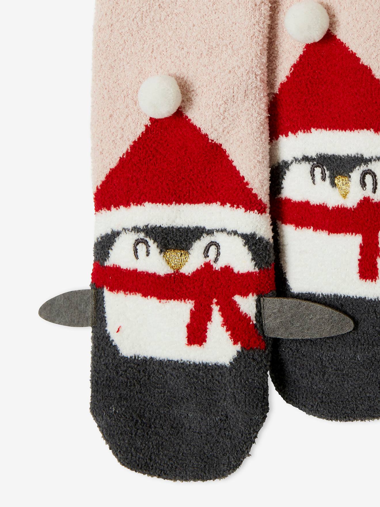 Coffret Noël pyjama + chaussettes fille Cosy Christmas ivoire chiné