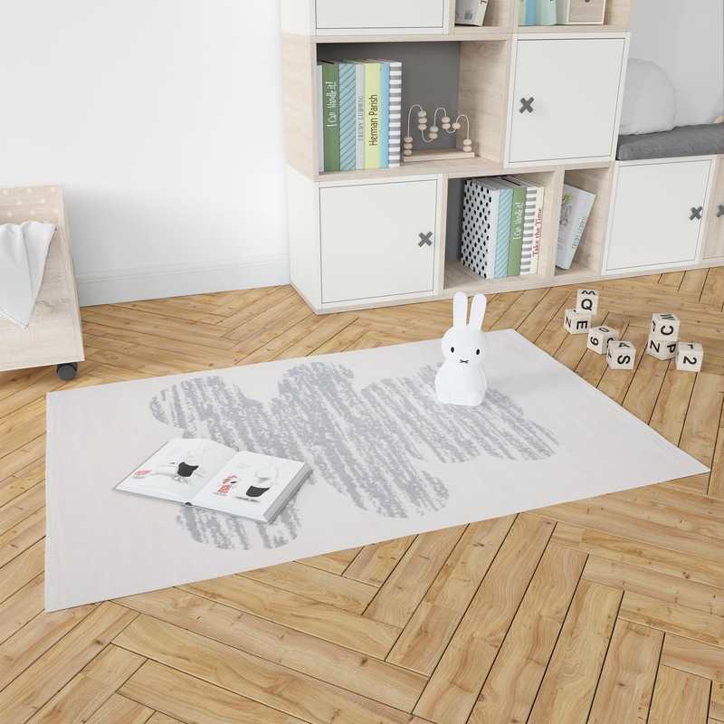 Tapis motif ourson 120x170cm TEDDY VINTAGE ECRU