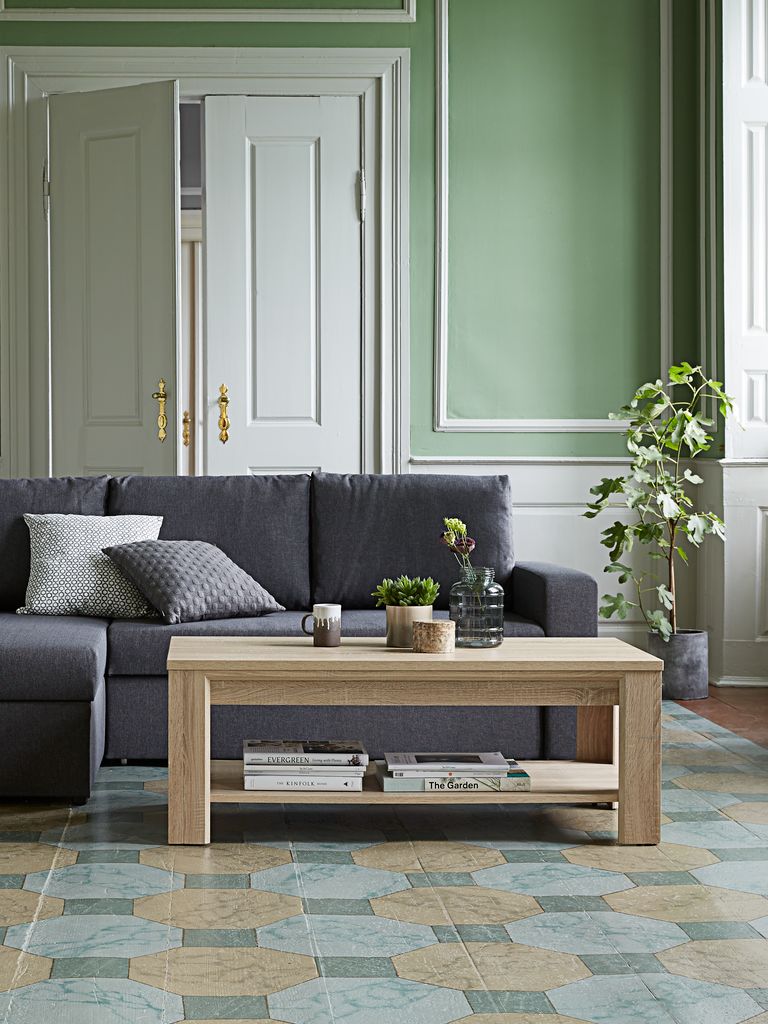 Stolik kawowy HASLUND 60x120 kolor jasny dąb